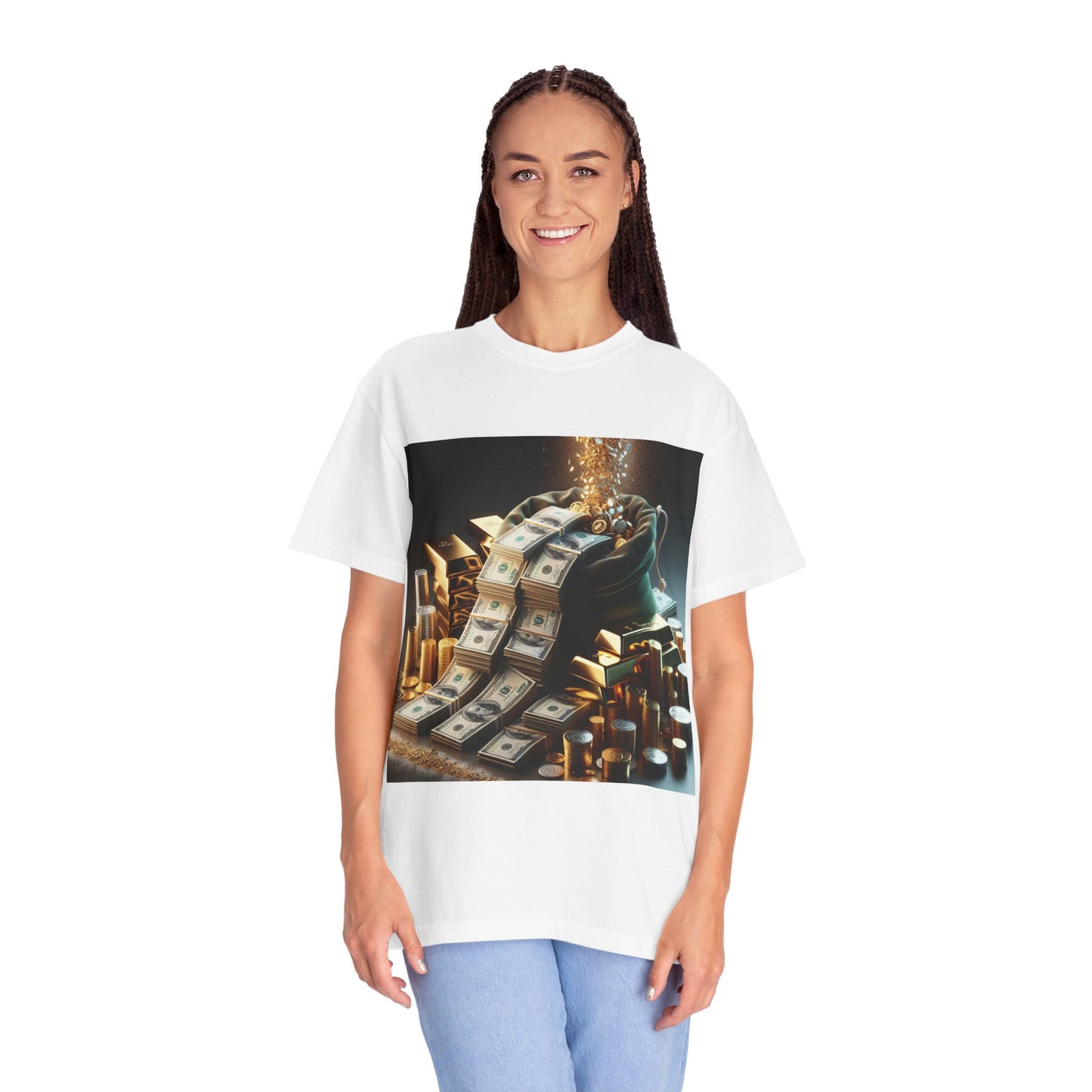 Stylish Money-Themed Unisex Garment-Dyed T-Shirt