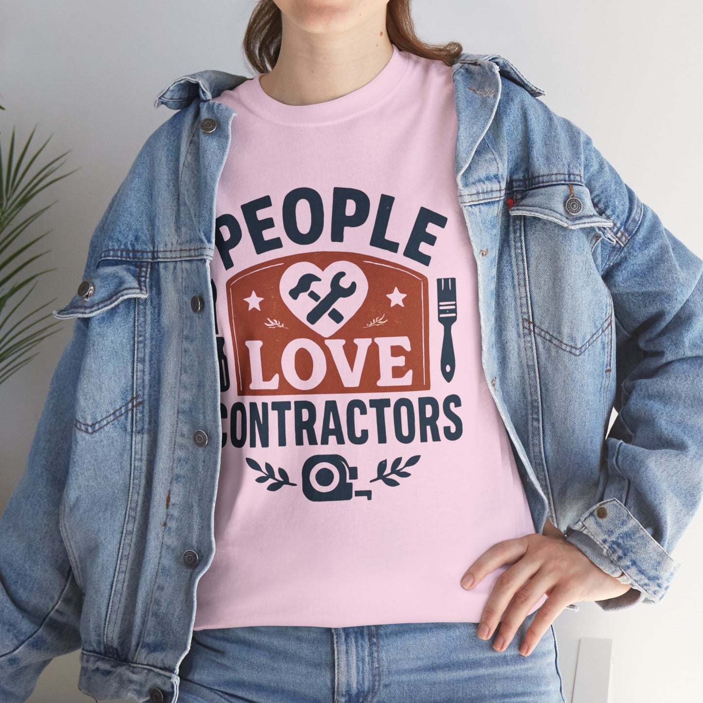 Contractor T-Shirt – "People Love Contractors" Graphic Tee Printify
