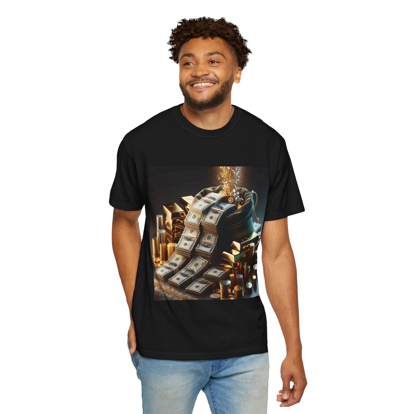 Stylish Money-Themed Unisex Garment-Dyed T-Shirt