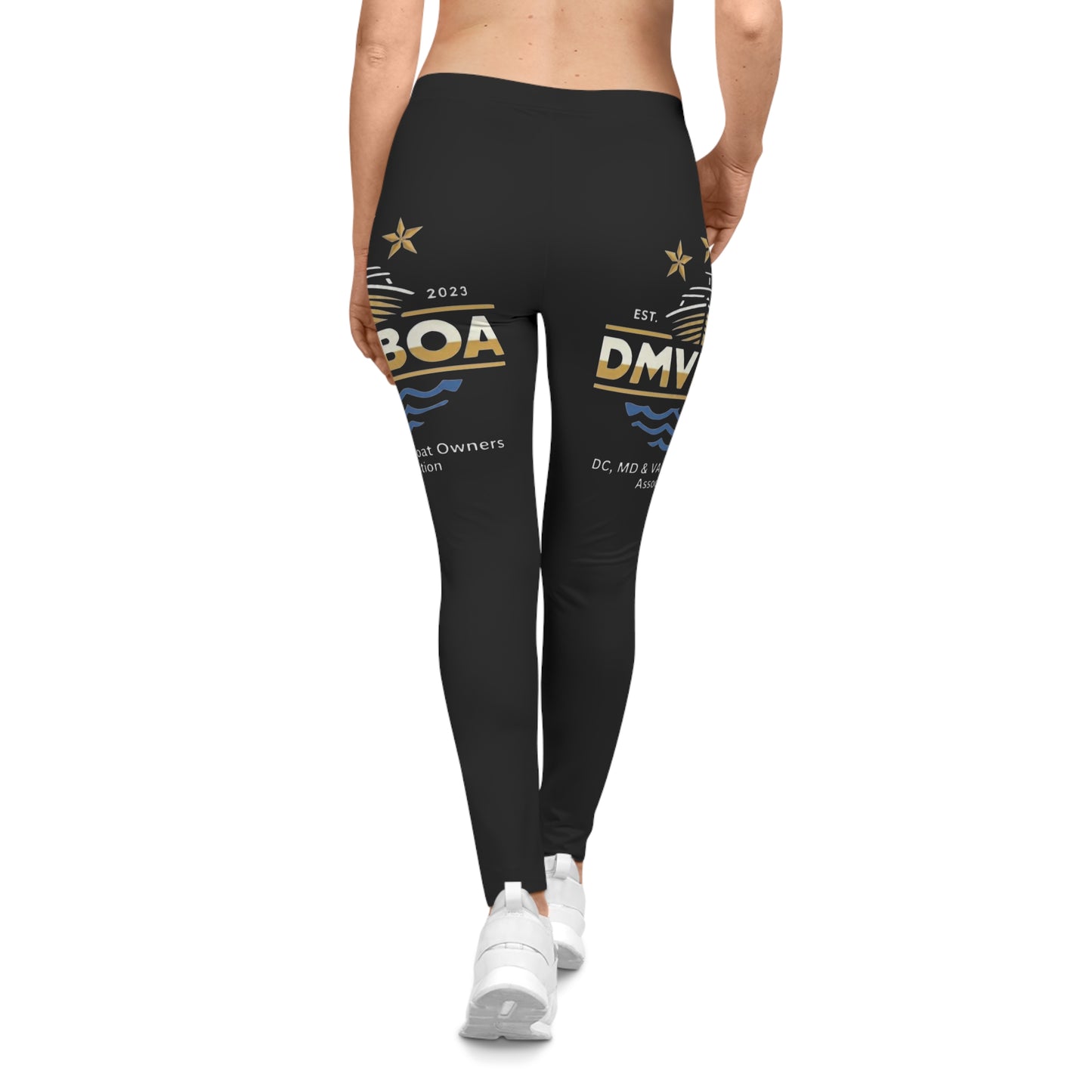 DMV Boat Owners Association Leggings — Women's Casual Black Nautical Leggings