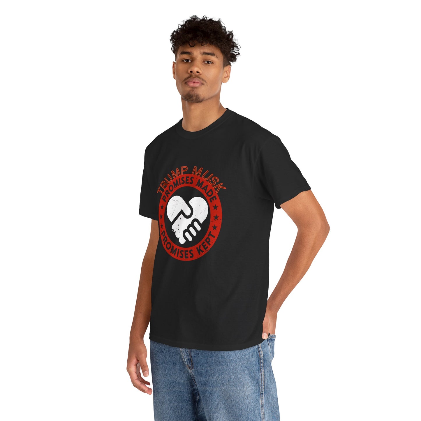 Trump Musk Promises Made Promises Kept -Unisex Heavy Cotton Tee