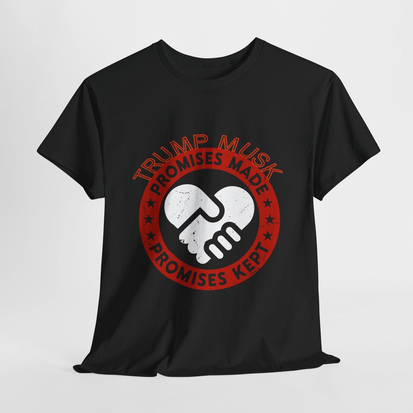 Trump Musk Promises Made Promises Kept -Unisex Heavy Cotton Tee