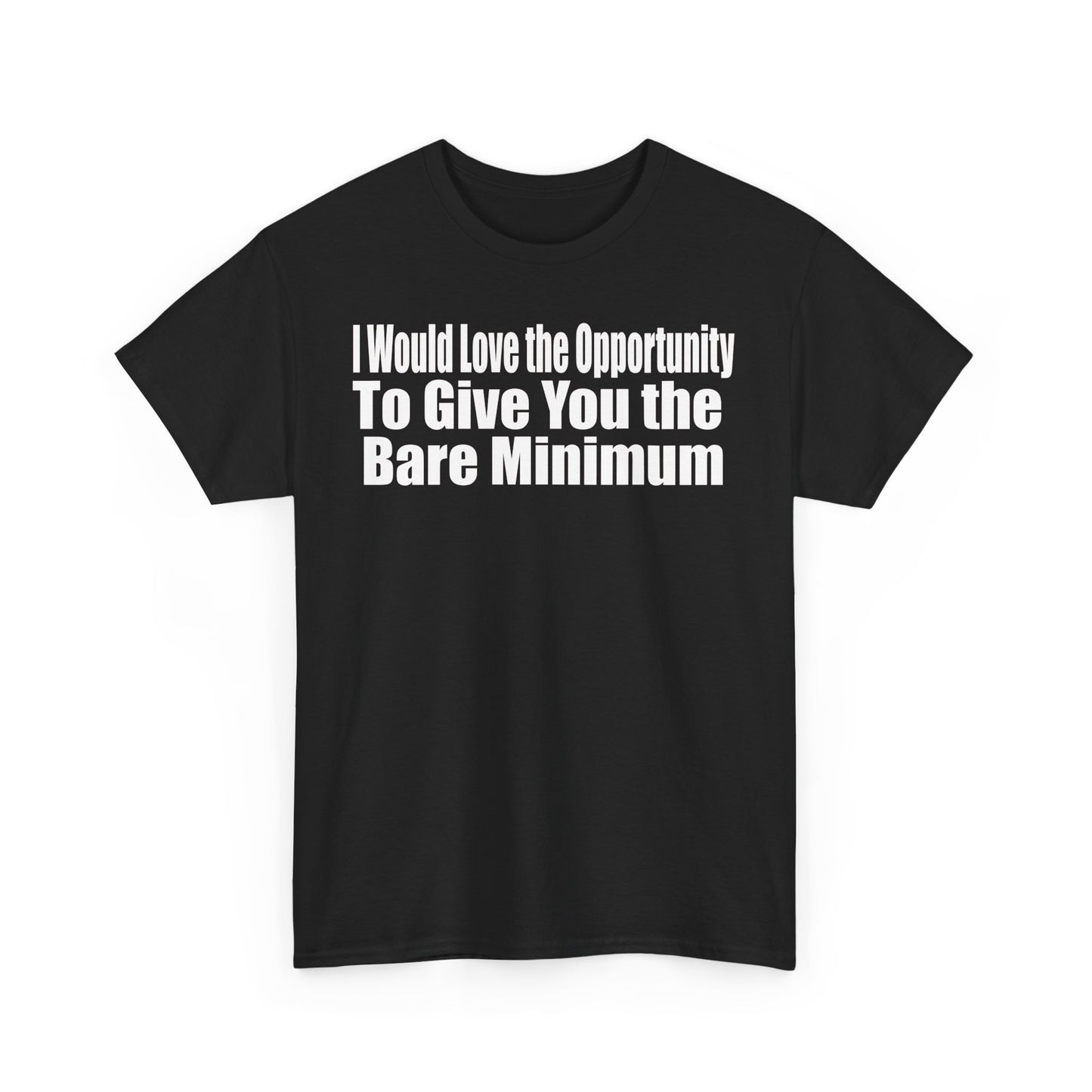 I Would Love the Opportunity to Give You the Bare Minimum