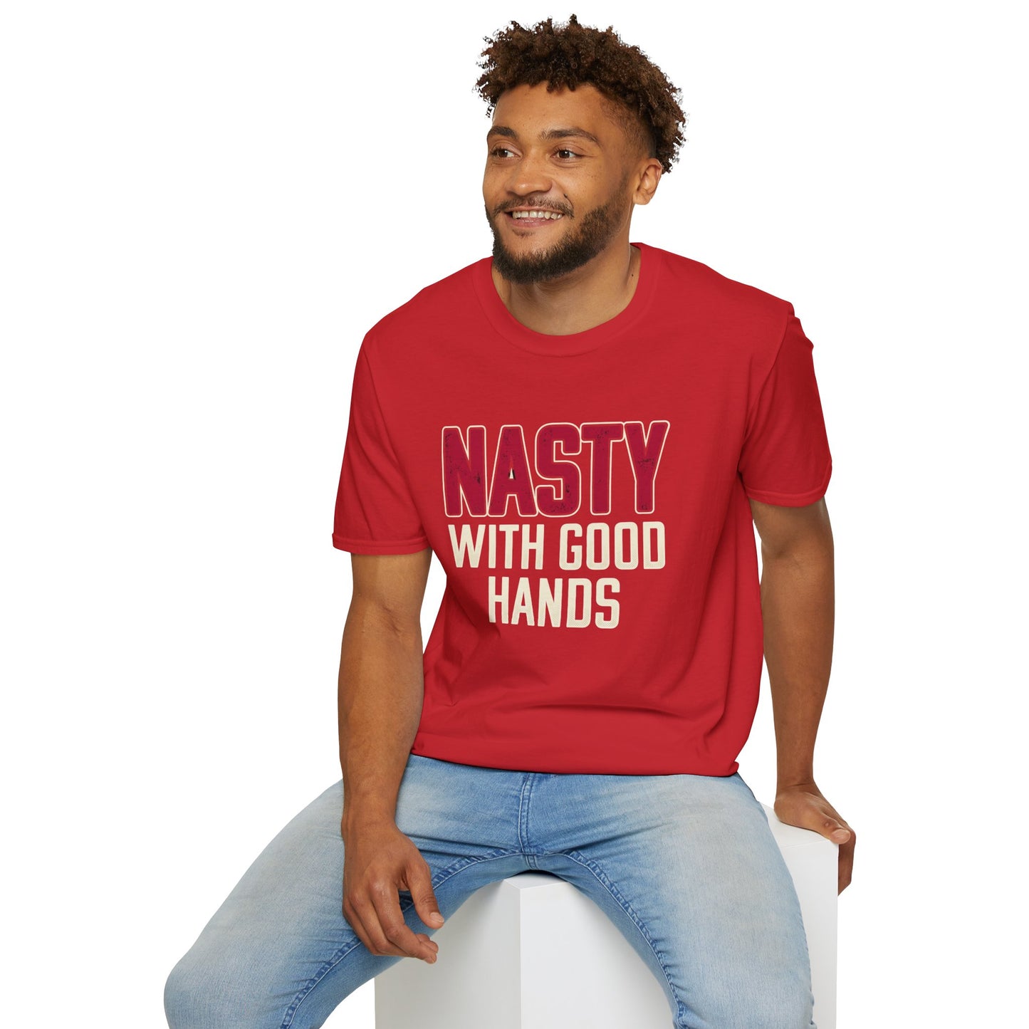 "NASTY With Good Hands" Bold Lettering Graphic Tee