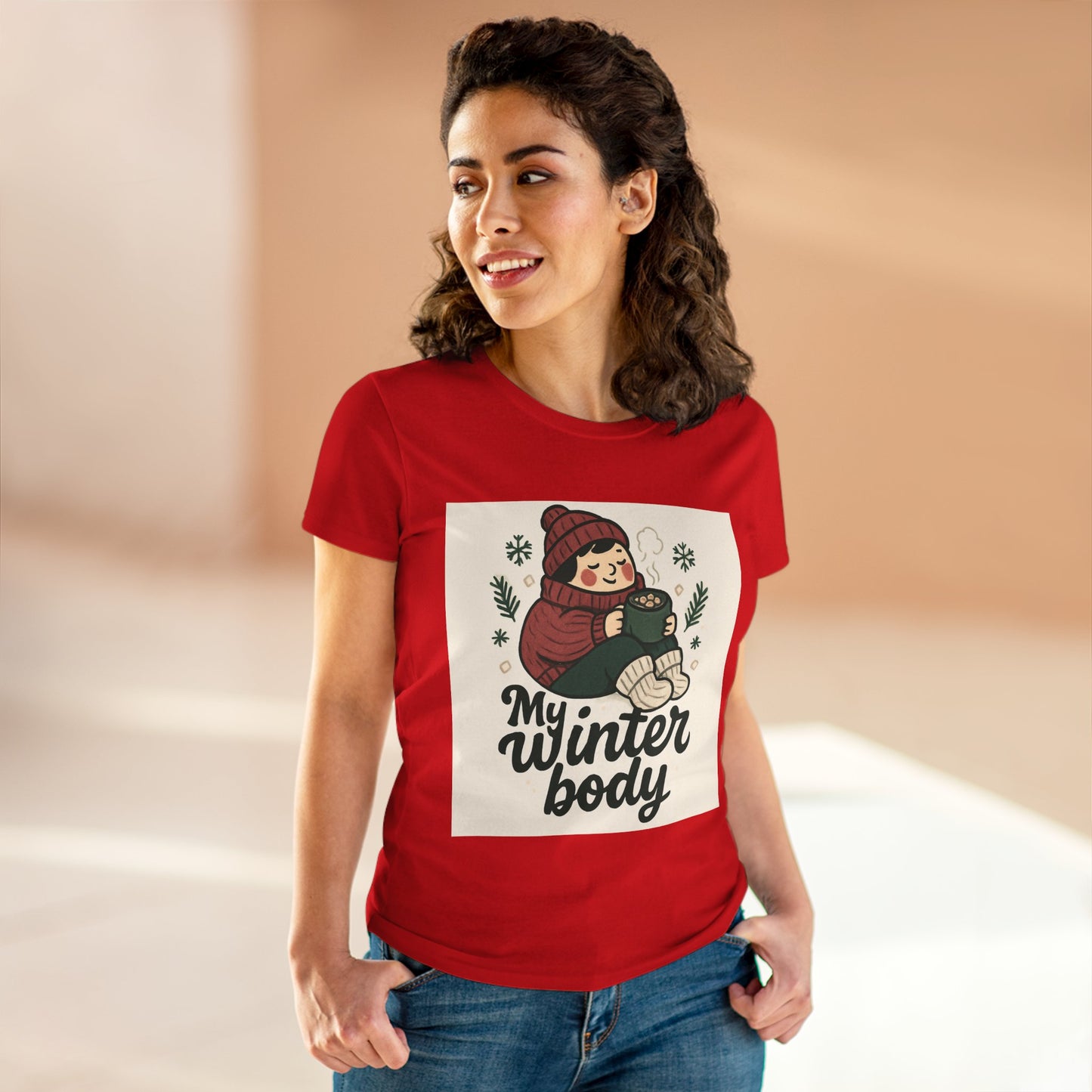 My Winter Body Women's Tee — Cozy Hot Cocoa Graphic T-Shirt