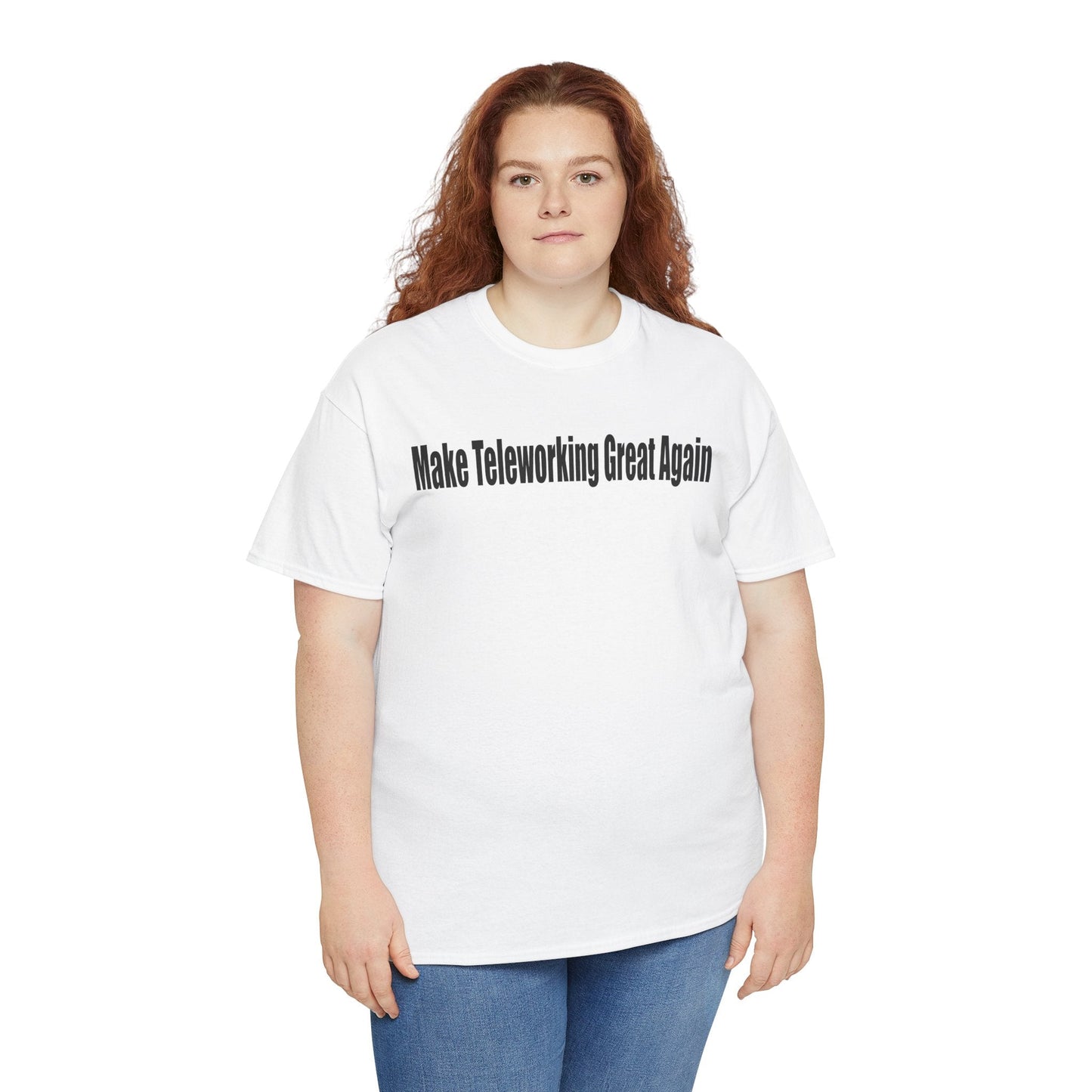 Make Teleworking Great Again Unisex Heavy Cotton Tee Printify