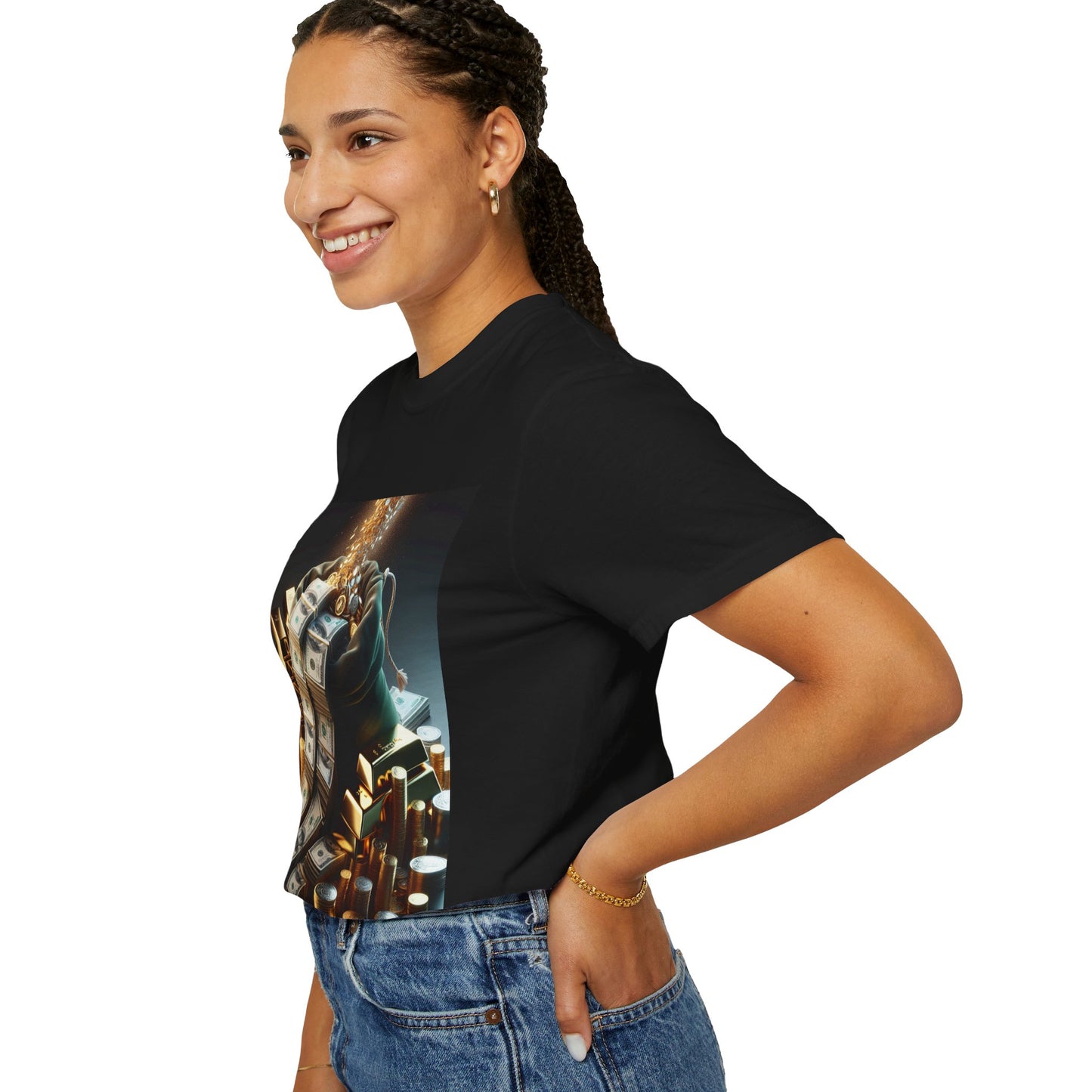 Stylish Money-Themed Unisex Garment-Dyed T-Shirt