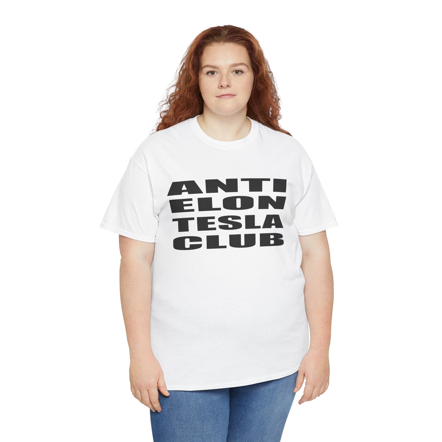 Anti Elon Tesla Club Unisex Heavy Cotton Tee
