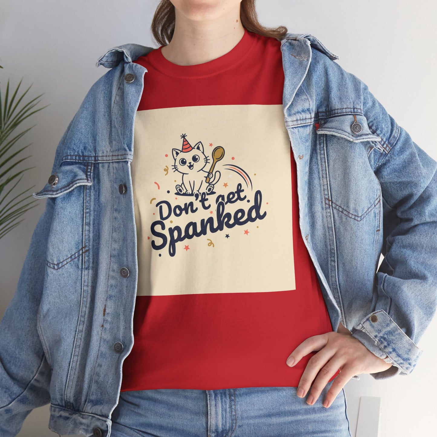Don’t Get Spanked Cat Tee — Cute Retro Kitten Graphic T-Shirt Printify