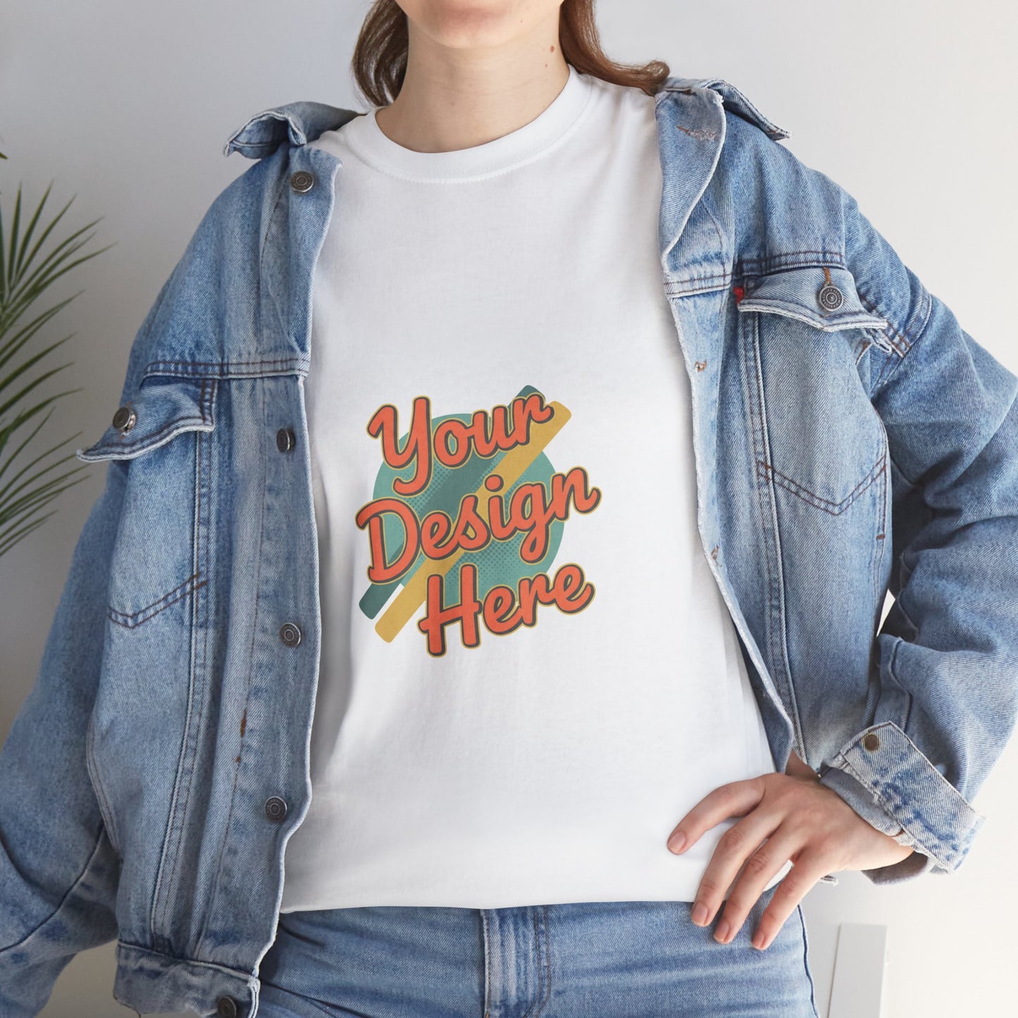 Custom Tee — "Your Design Here" Casual T‑Shirt Printify