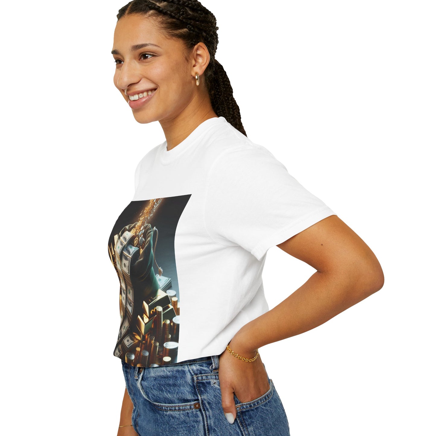 Stylish Money-Themed Unisex Garment-Dyed T-Shirt