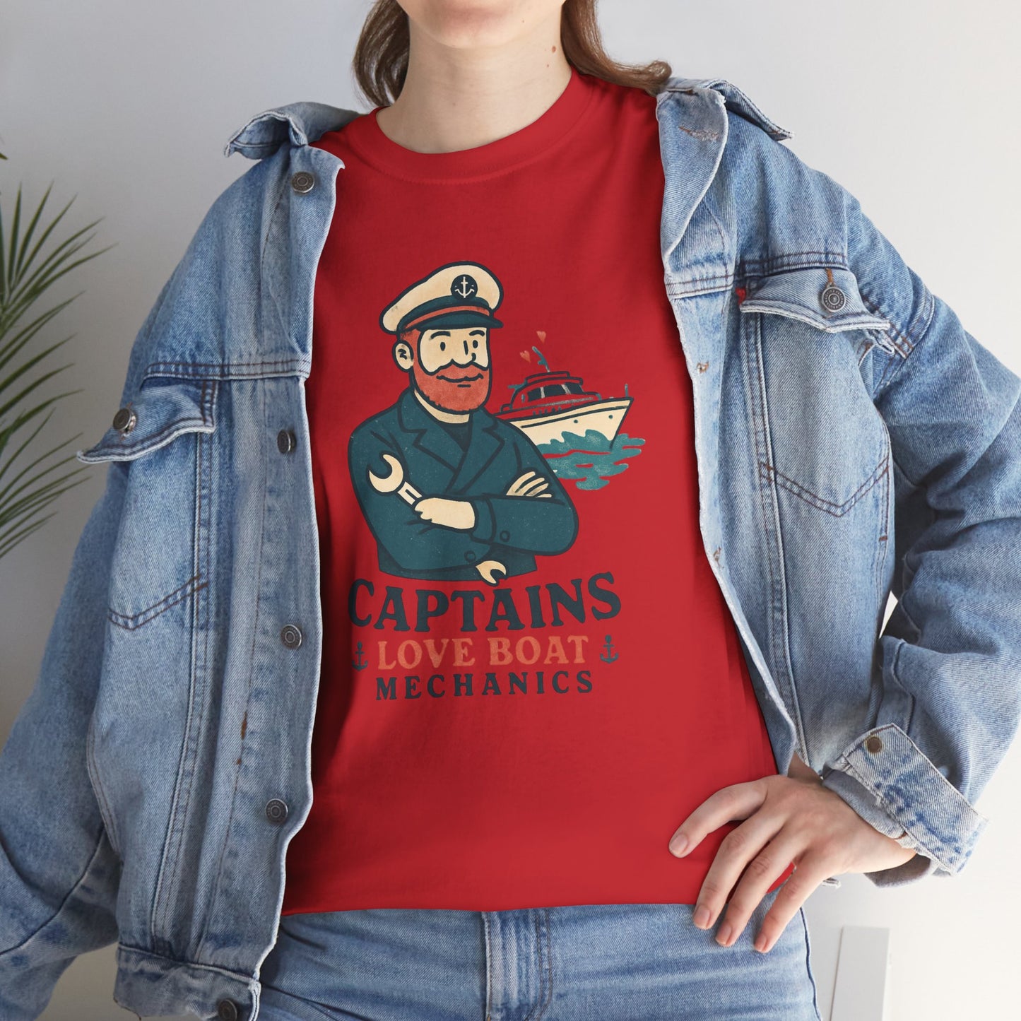 Captain Mechanics T‑Shirt — "Captains Love Boat Mechanics" Nautical Crew Tee