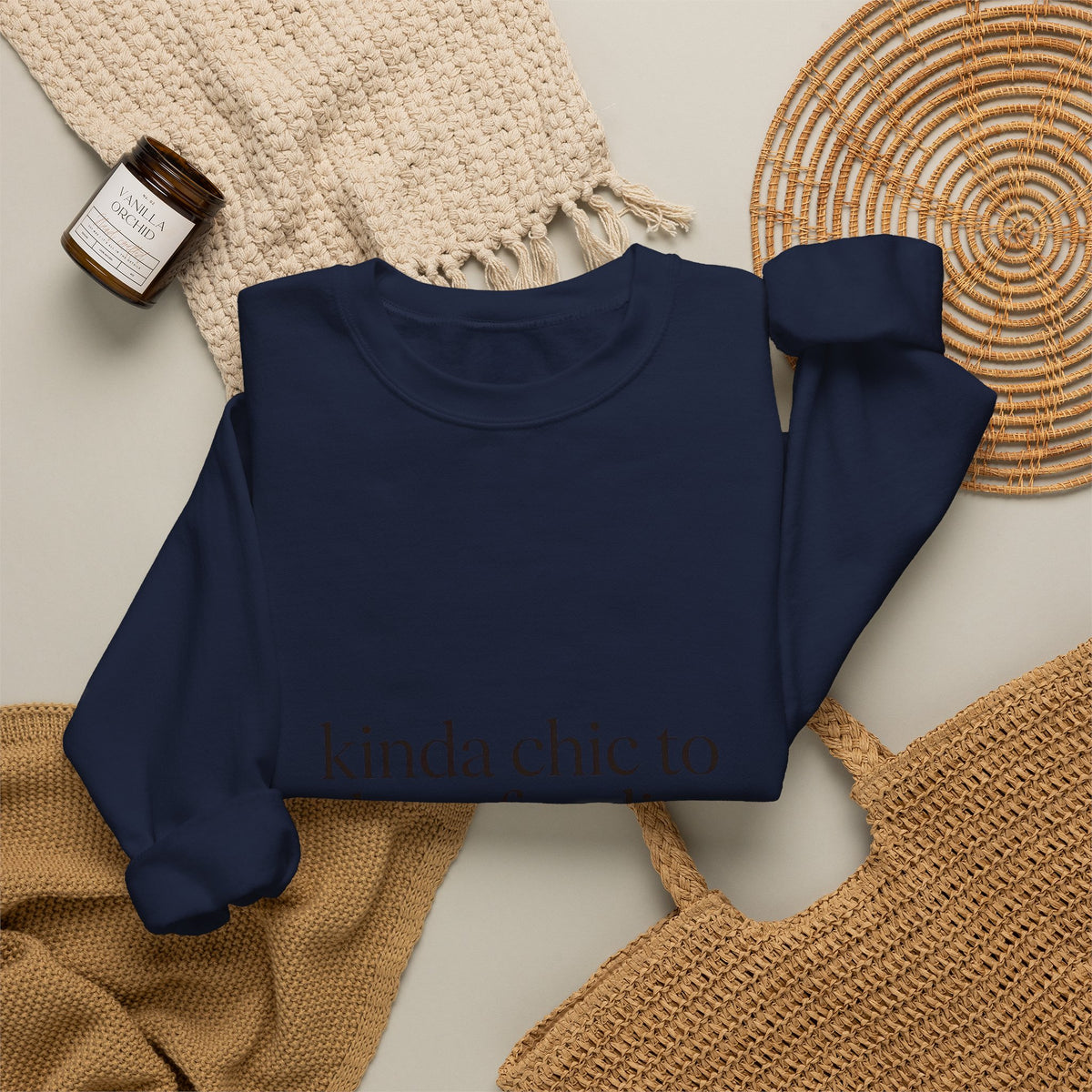 kinda chic to be a foodie Sweatshirt | minimalist line art, foodie trend