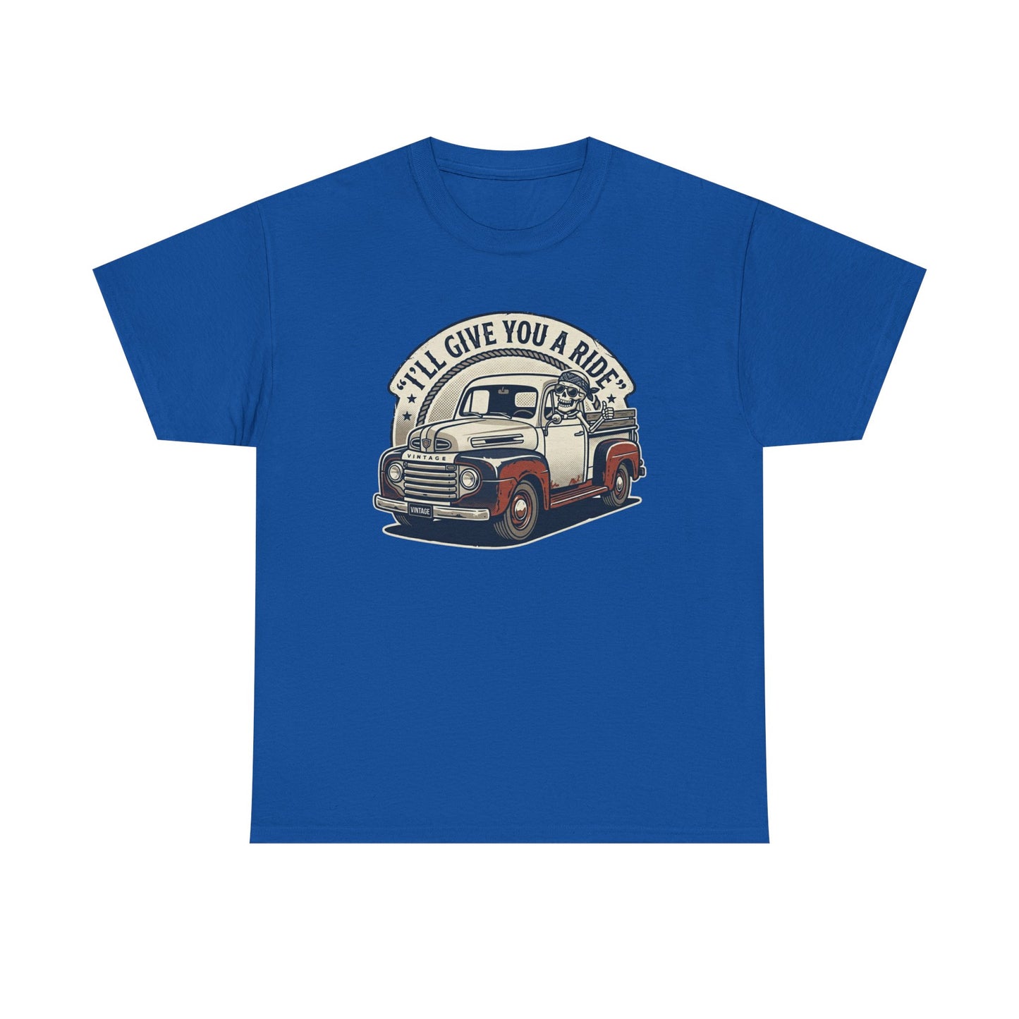 Vintage Pickup Truck T-Shirt — “I’ll Give You a Ride” Classic Retro Tee Printify