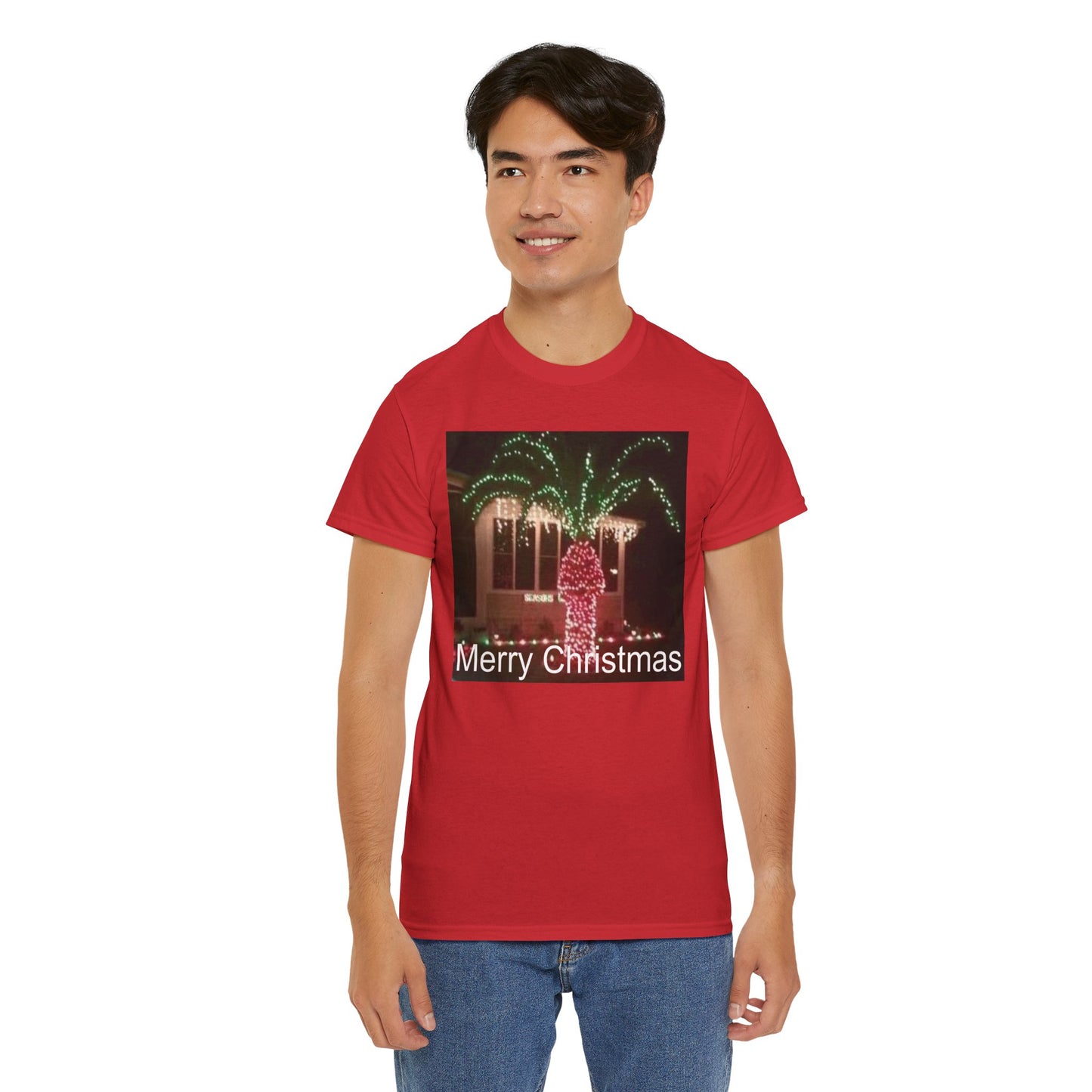 Christmas Lights Tee — 'Merry Christmas' Holiday Graphic T-Shirt Printify