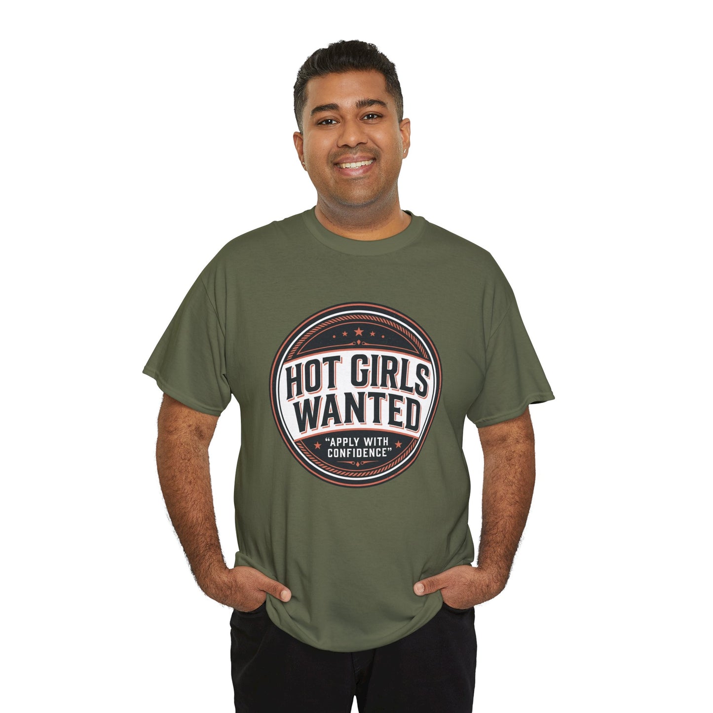 T-Shirt — "Hot Girls Wanted" Retro Badge Tee