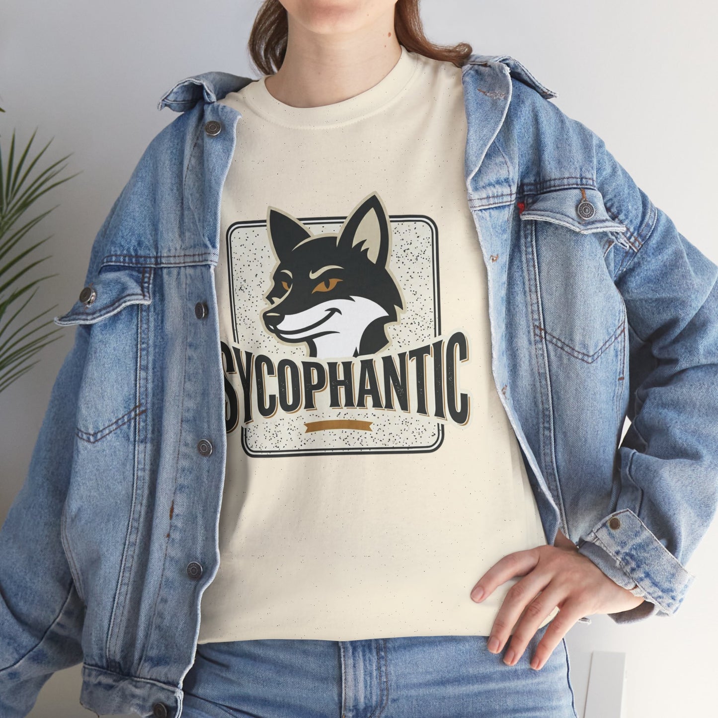 Sycophantic Fox Graphic Tee — Retro Animal Logo T-Shirt