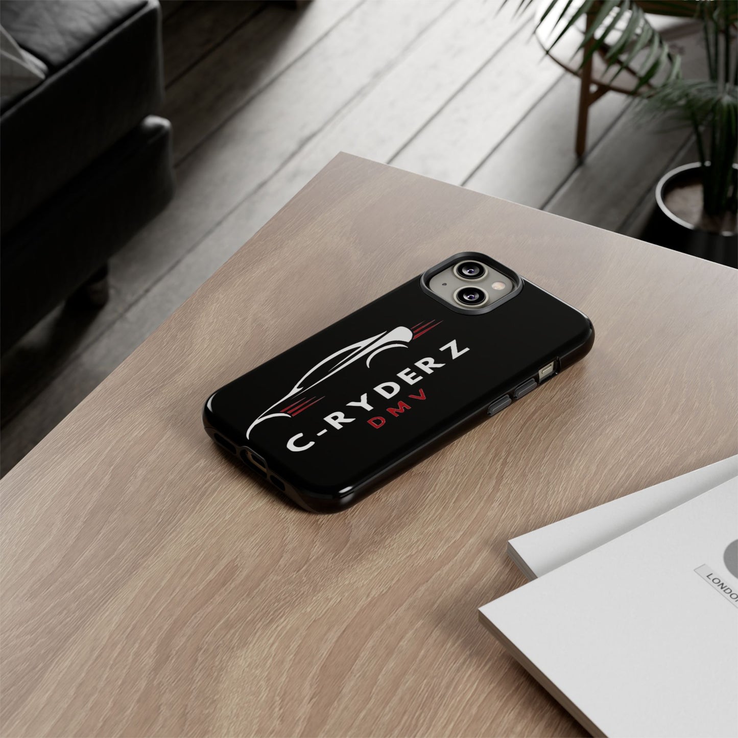 C-Ryderz DMV Black Slim Phone Case — Sporty Car Silhouette Protective Cover Printify