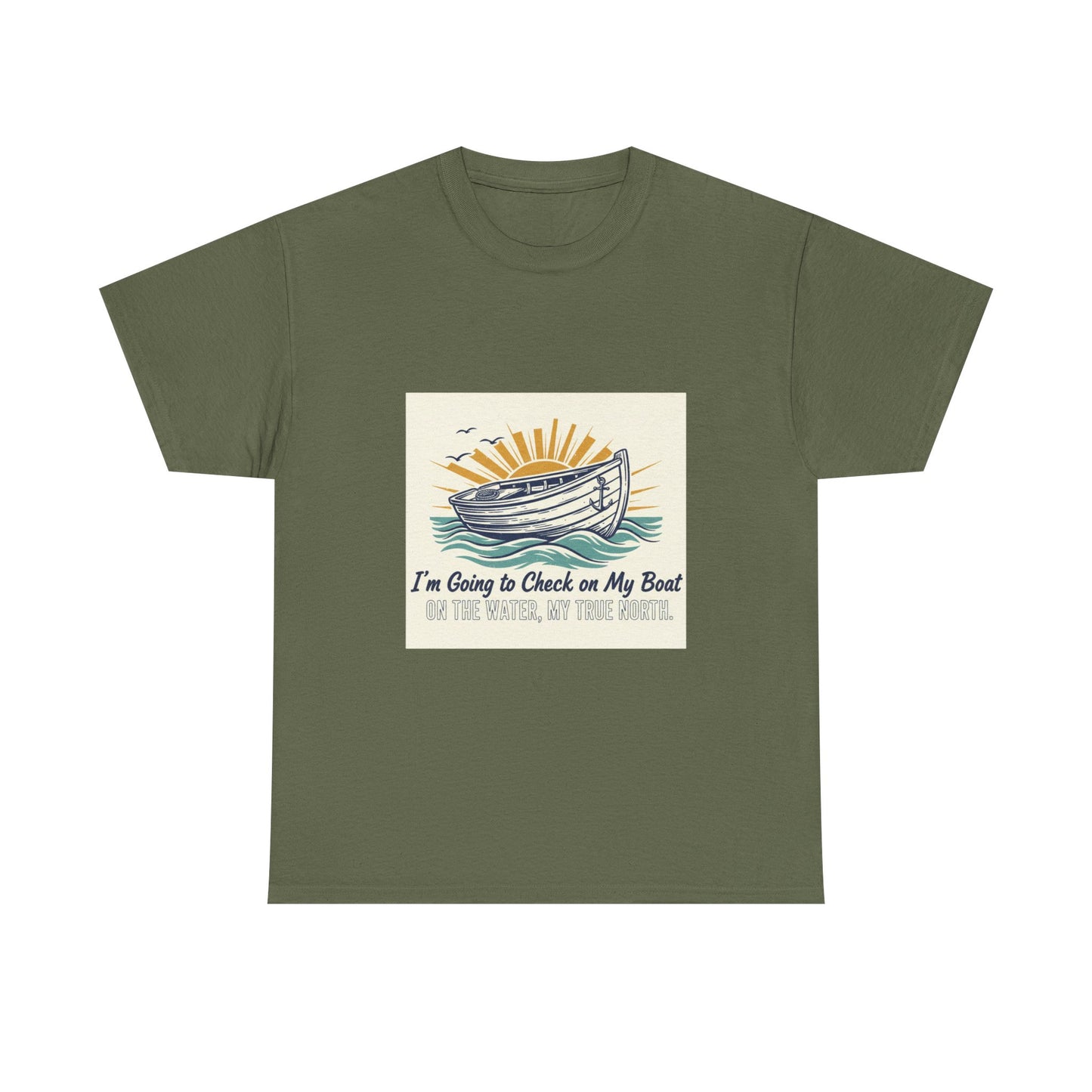 Boat T-Shirt — "I'm Going to Check on My Boat" Vintage Nautical Tee
