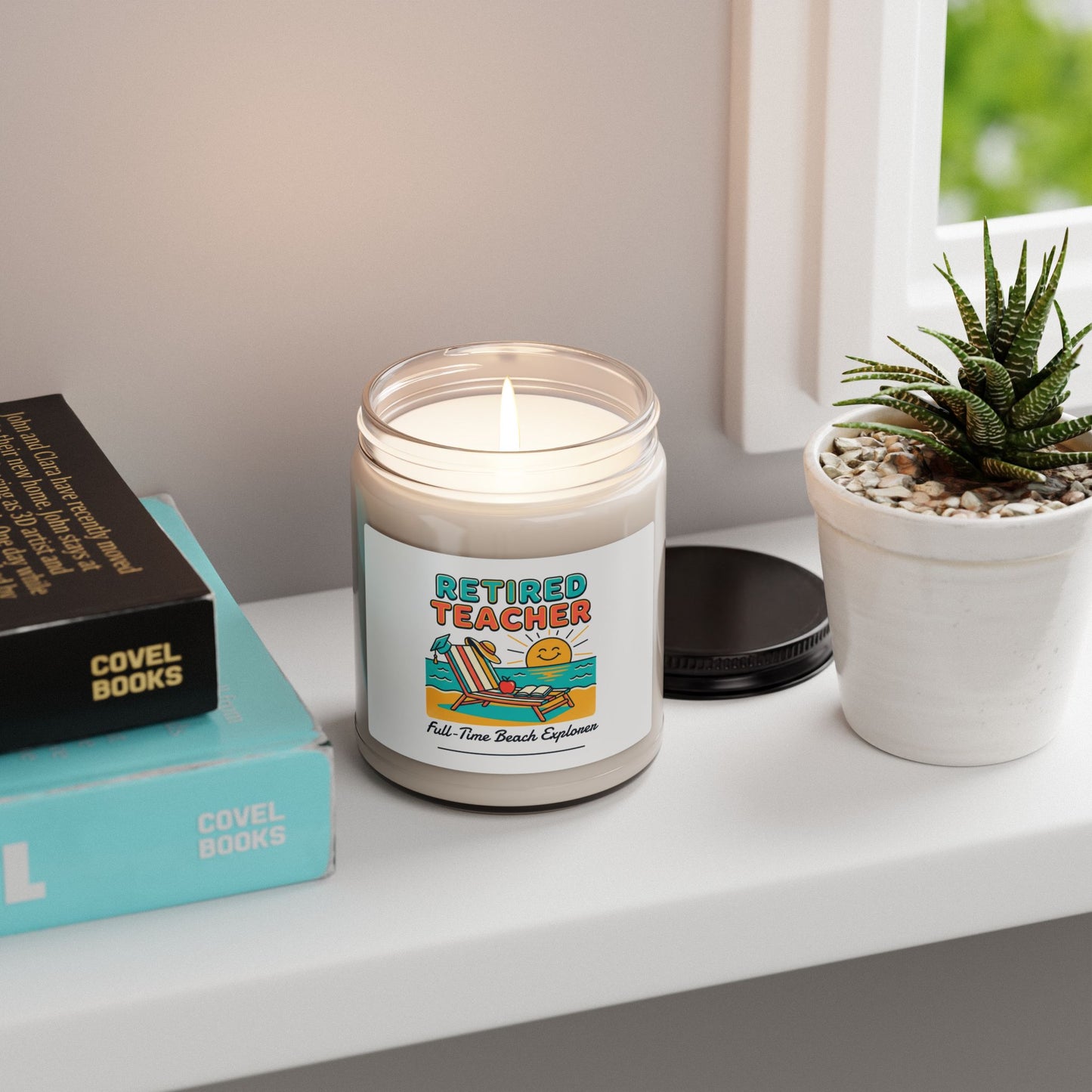 Retired Teacher Candle | Scented Soy 9oz, Beach Retirement