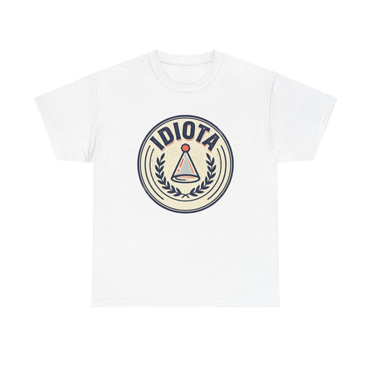 Idiota Crest T-Shirt — Vintage Emblem Graphic Tee