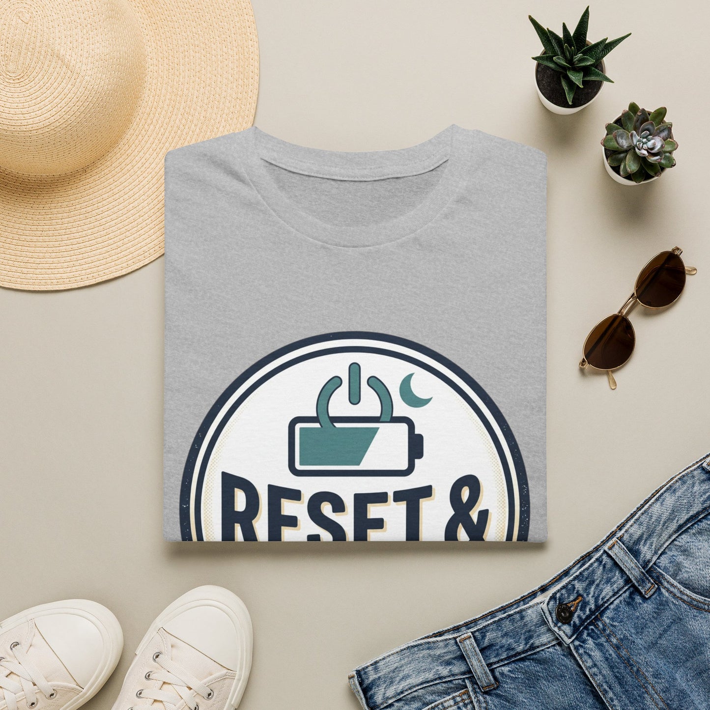 Reset & Recharge T-Shirt — Self-Care Relaxation Graphic Tee