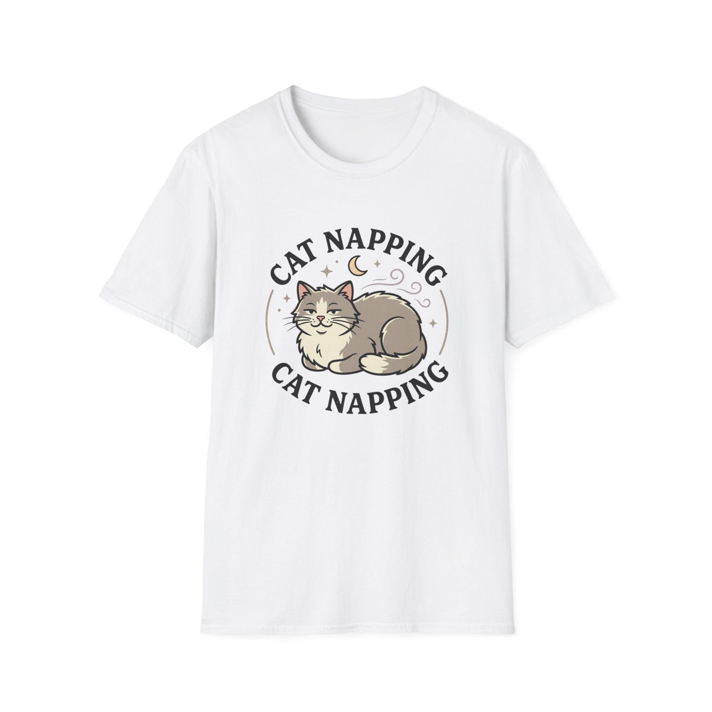 Cat Napping T-Shirt — Cute Sleeping Cat Graphic Tee for Cat Lovers