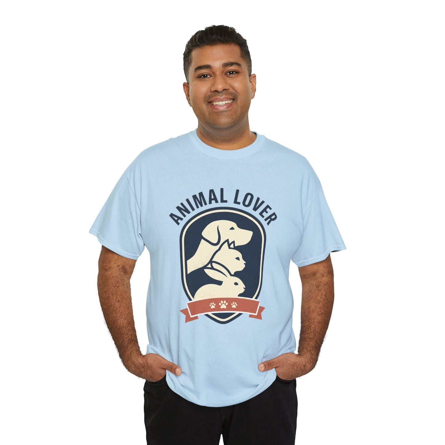 Animal Lover T-Shirt — Retro Pet Badge Tee (Dogs & Cats)