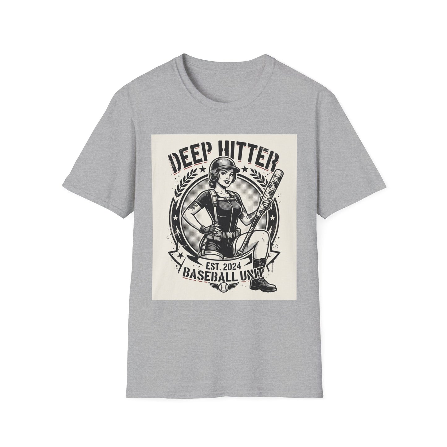 Deep Hitter Baseball Tee — Vintage Softball Graphic Shirt