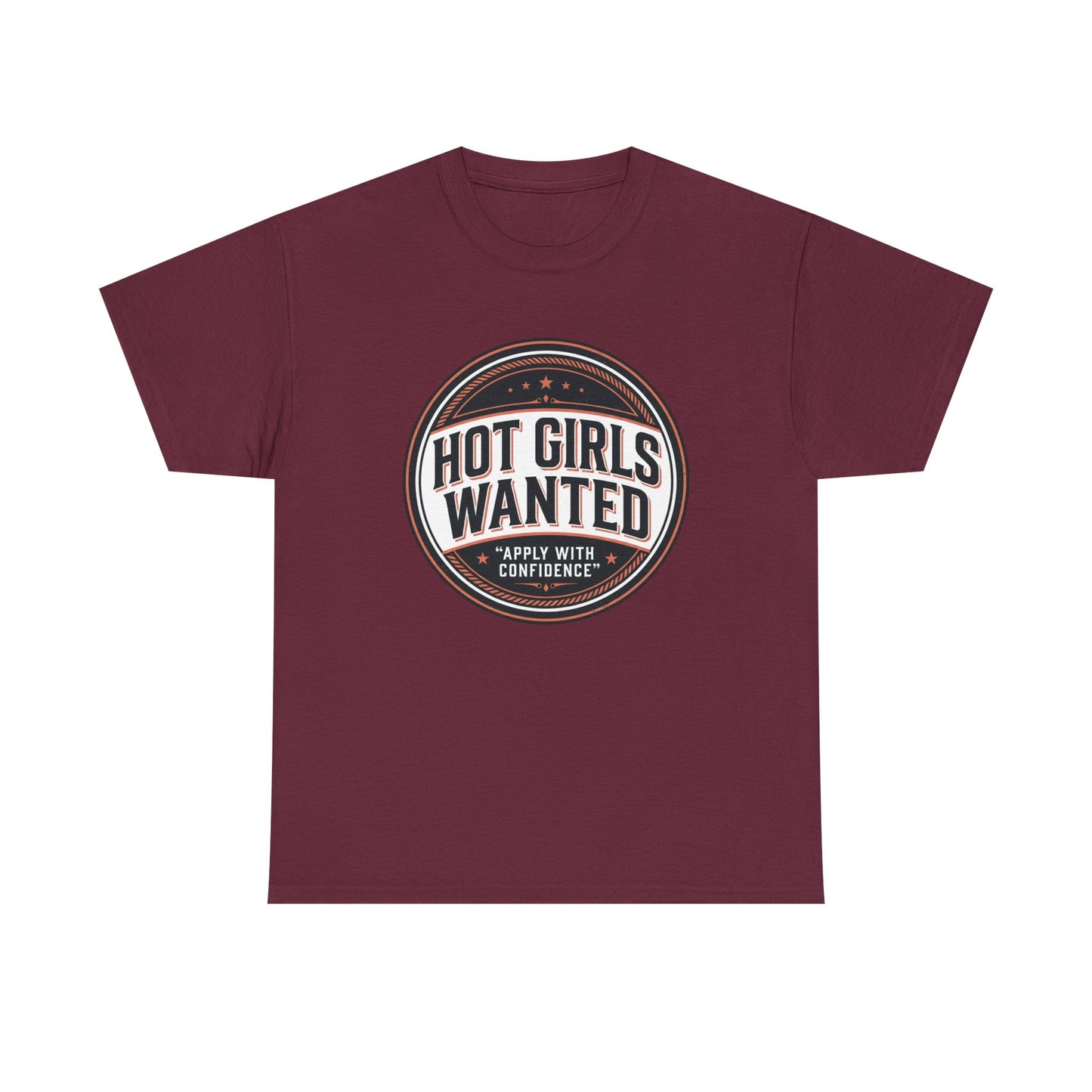 T-Shirt — "Hot Girls Wanted" Retro Badge Tee