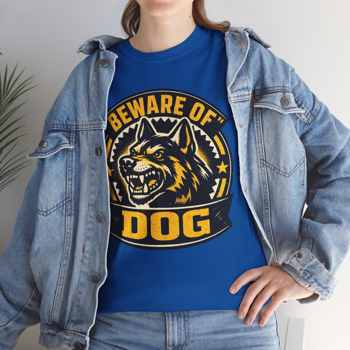Beware of Dog T-Shirt — Retro Aggressive Dog Warning Graphic Tee Printify