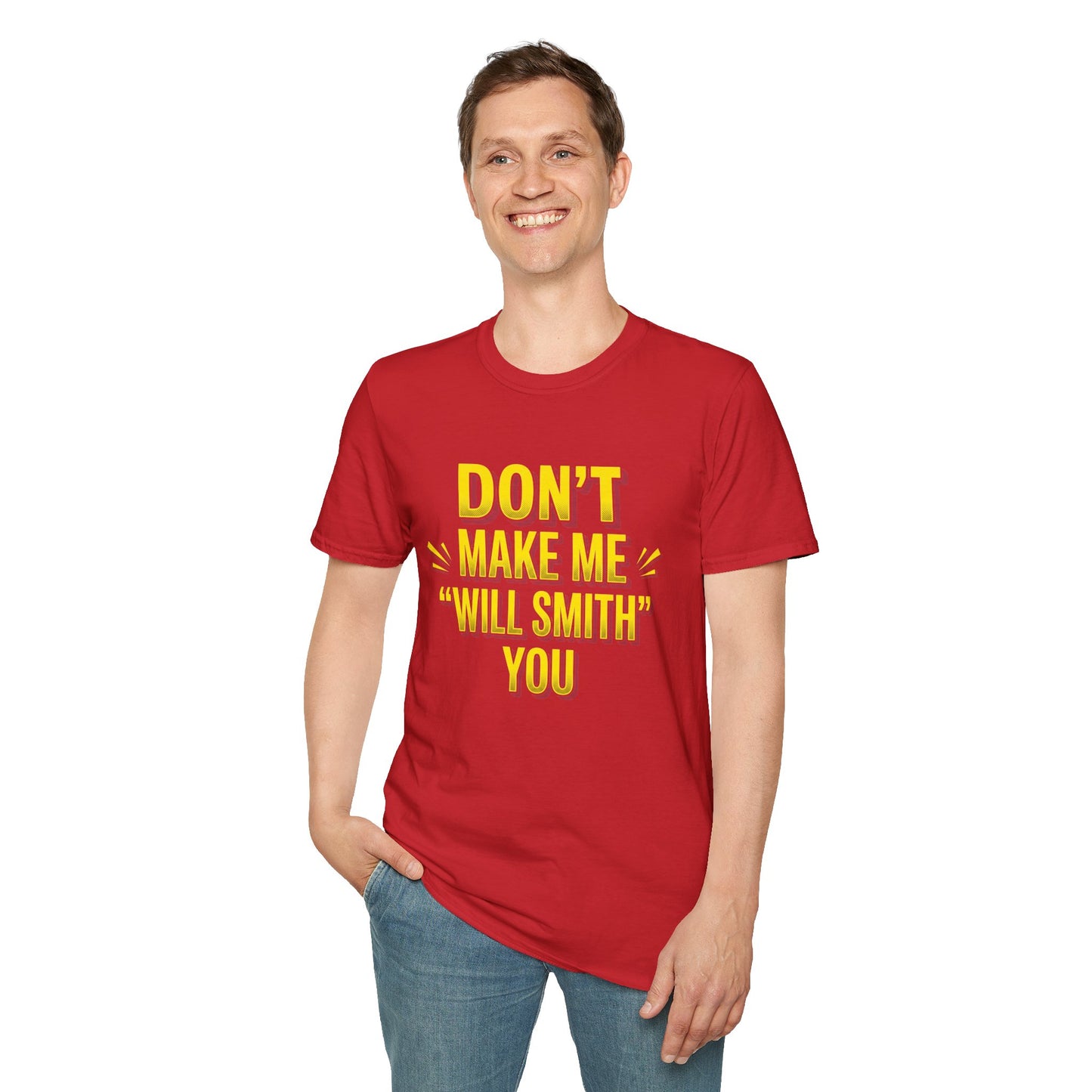 Don't Make Me "Will Smith" T-Shirt — Bold Yellow Graphic Tee