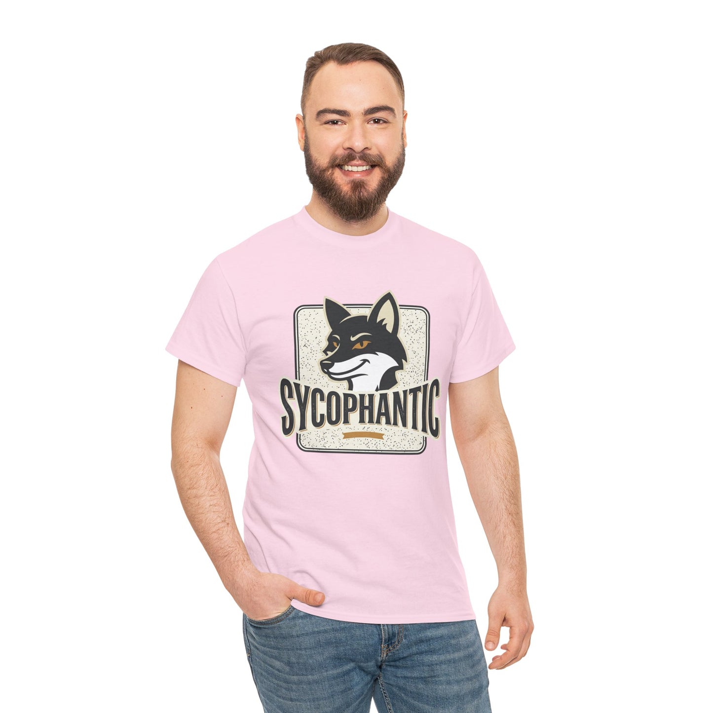 Sycophantic Fox Graphic Tee — Retro Animal Logo T-Shirt