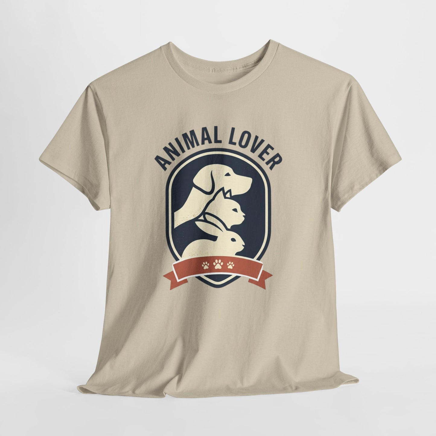 Animal Lover T-Shirt — Retro Pet Badge Tee (Dogs & Cats)