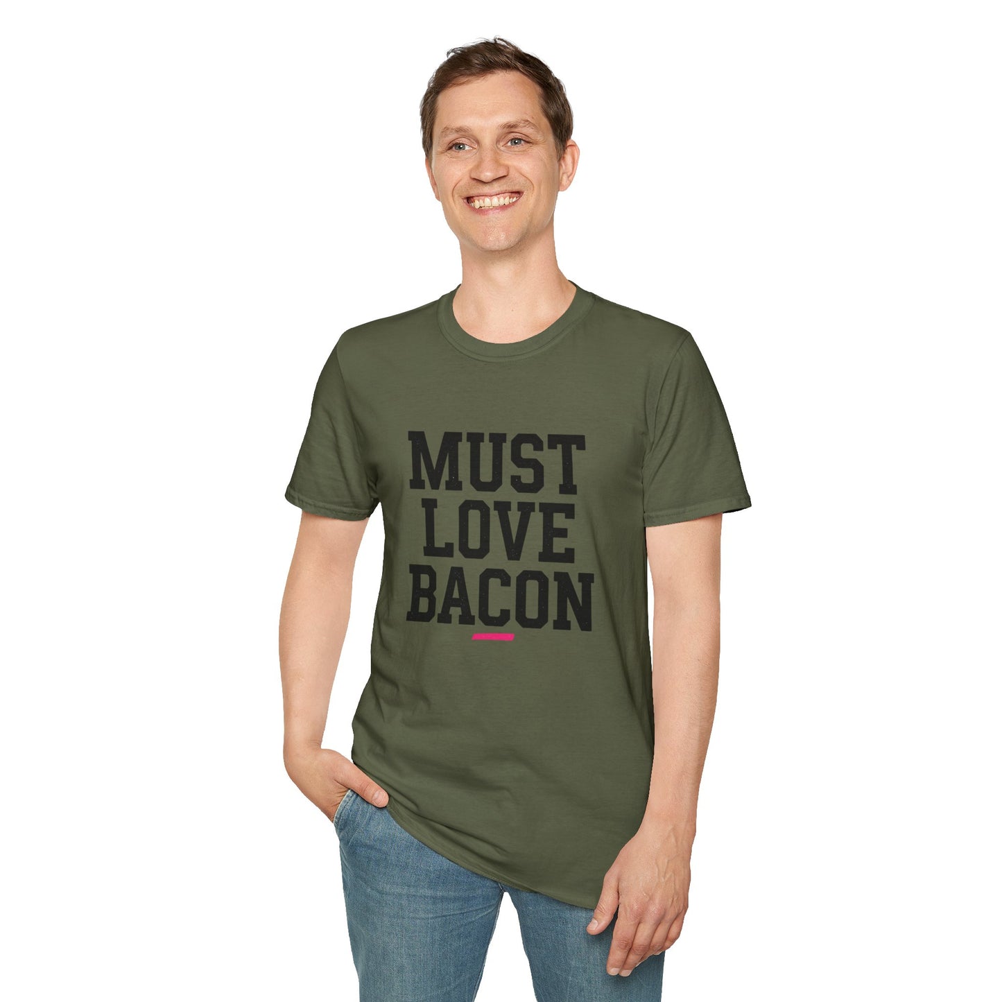 Must Love Bacon T-Shirt — Funny Food Lover Tee for Bacon Fans