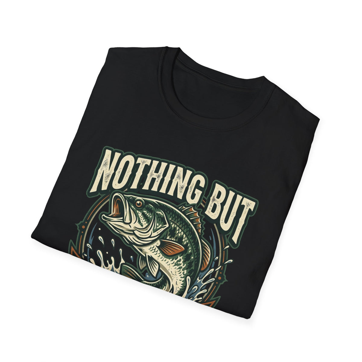 Nothing But Bass Fishing T-Shirt — Retro Largemouth Bass Graphic Tee