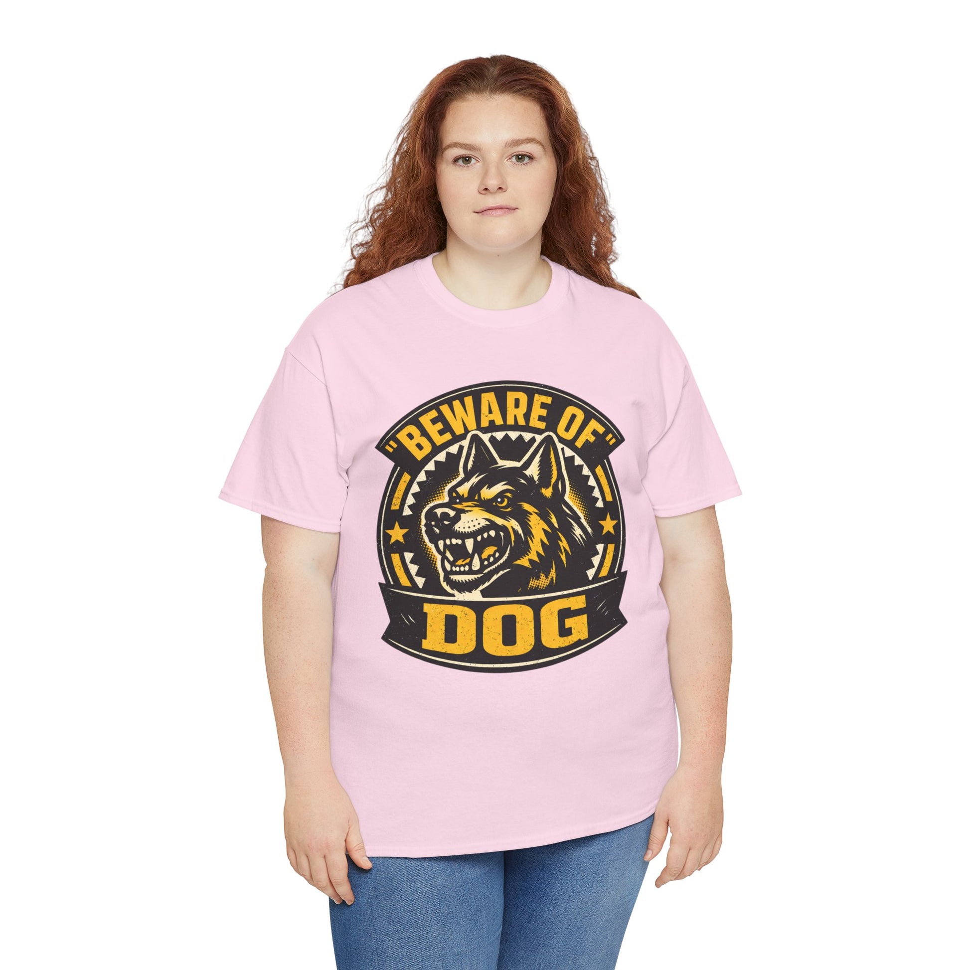 Beware of Dog T-Shirt — Retro Aggressive Dog Warning Graphic Tee Printify