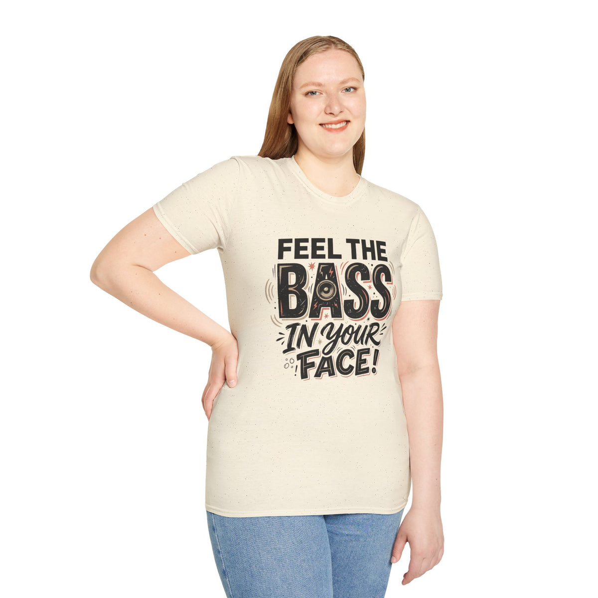 Feel the Bass In Your Face T-Shirt — Graphic Music Lover Tee