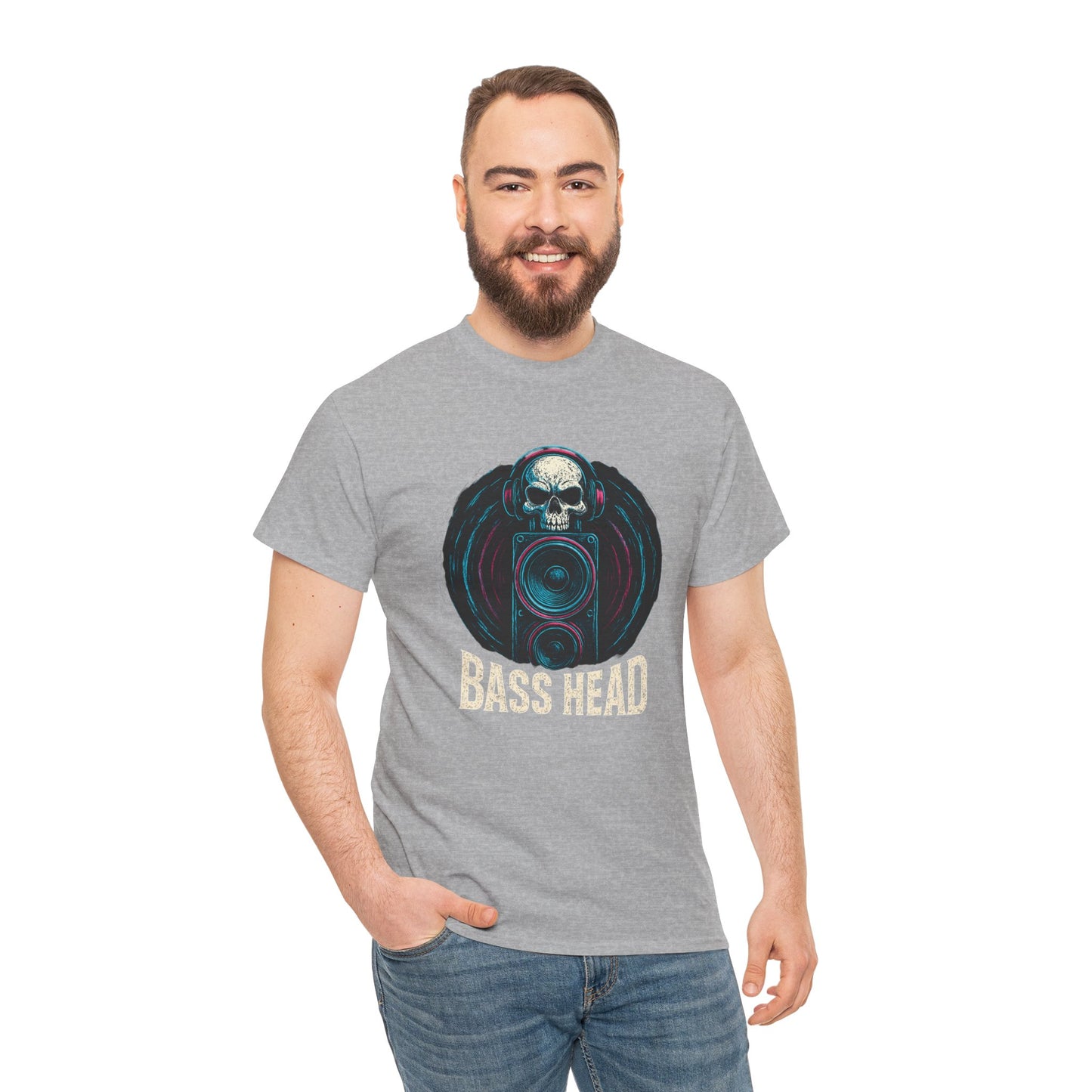 Bass Head Skull T-Shirt — Graphic DJ Speaker Tee