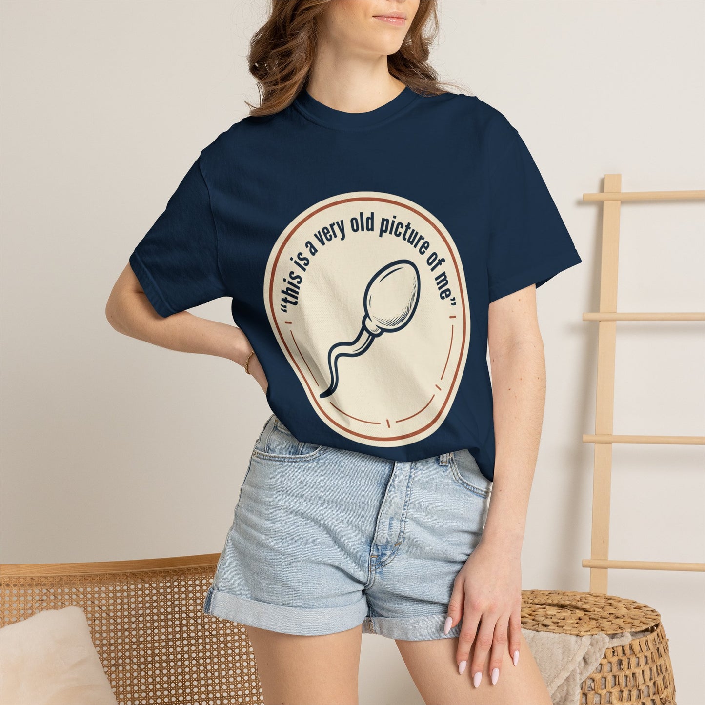 Vintage Sperm Graphic T-Shirt — "this is a very old picture of me"