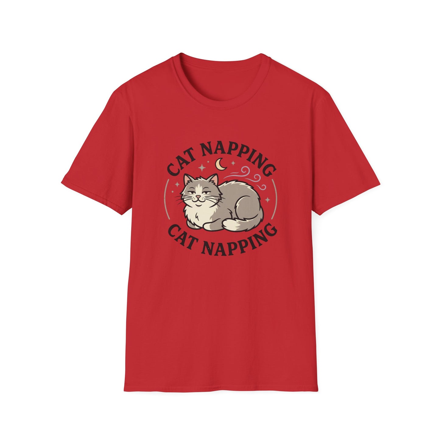 Cat Napping T-Shirt — Cute Sleeping Cat Graphic Tee for Cat Lovers