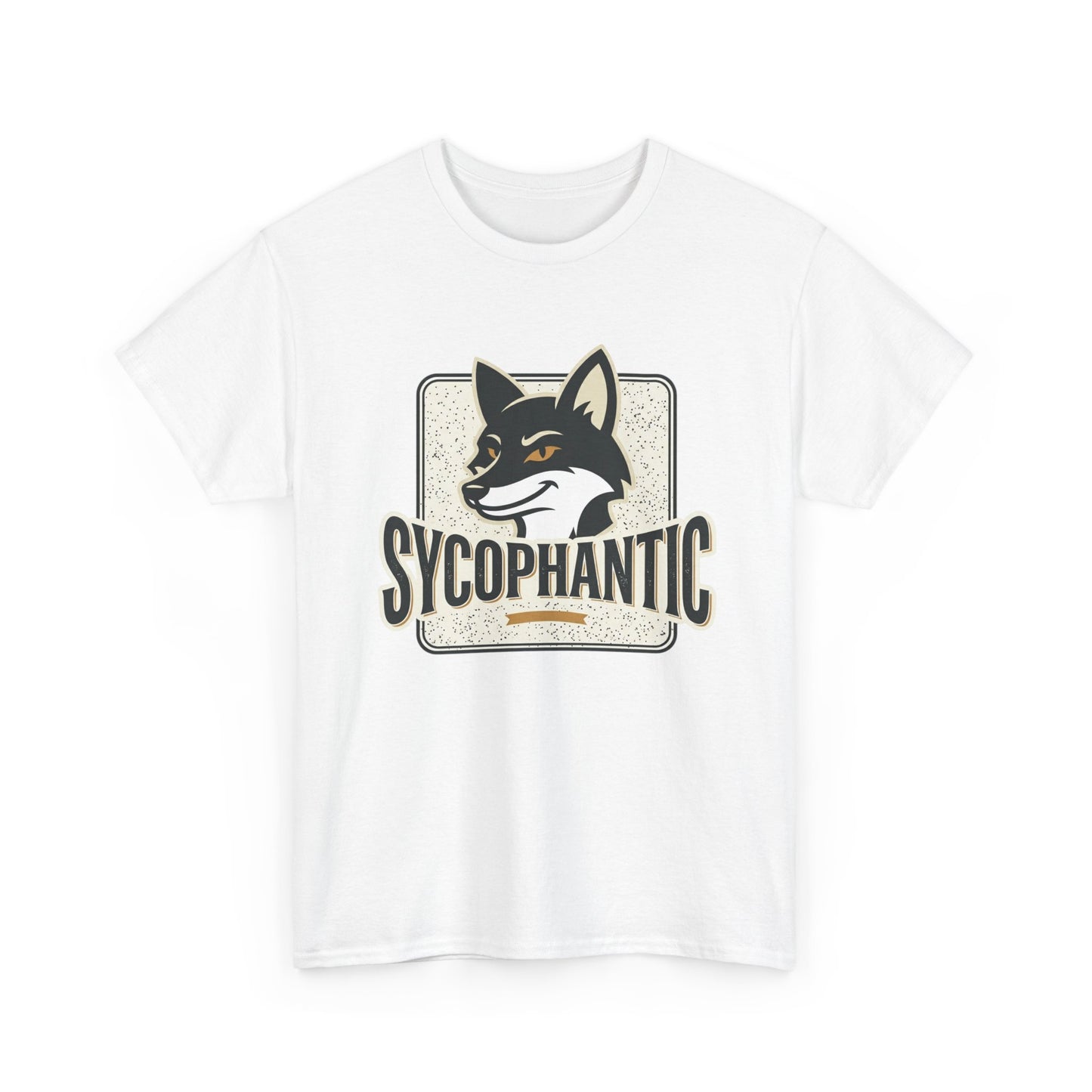 Sycophantic Fox Graphic Tee — Retro Animal Logo T-Shirt