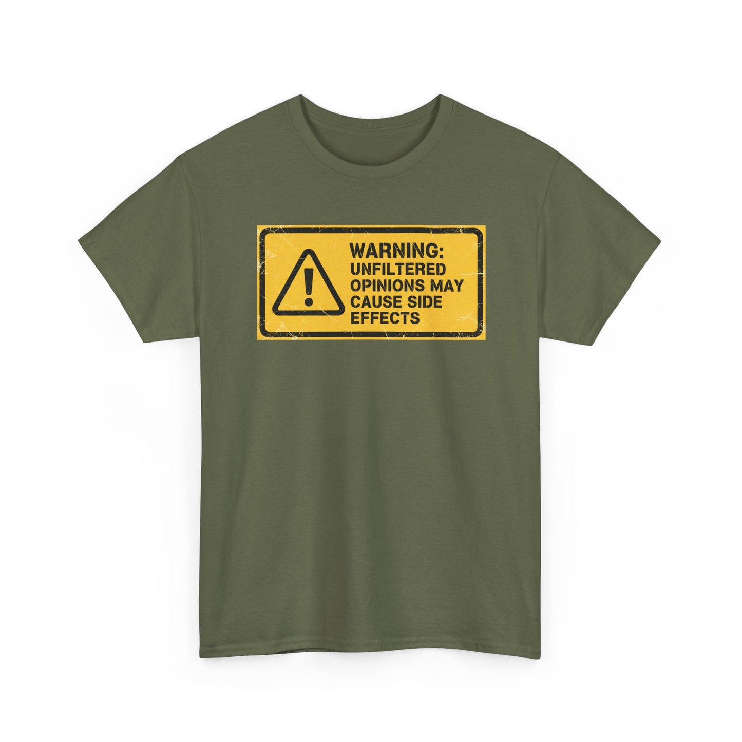 T-Shirt — "Warning: Unfiltered Opinions May Cause Side Effects" Graphic Tee