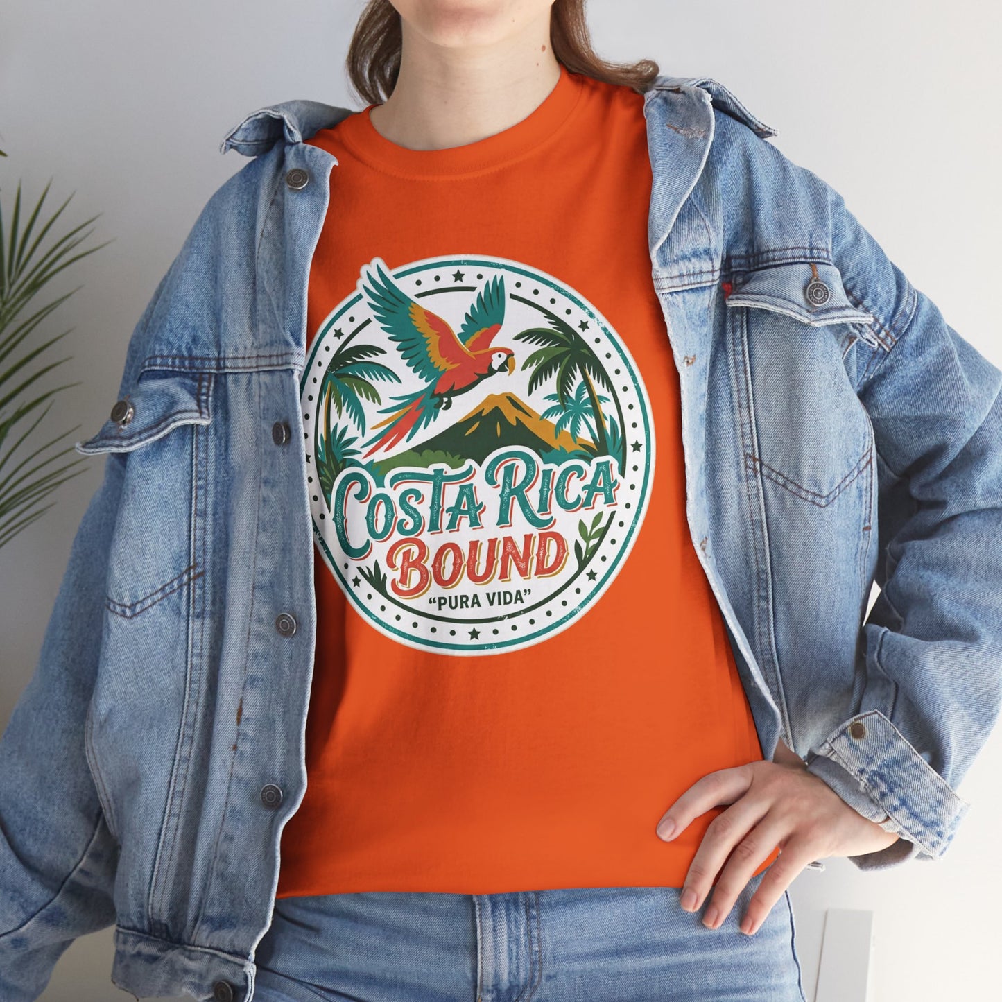 Costa Rica Bound T-Shirt — Tropical Parrot Travel Tee Printify