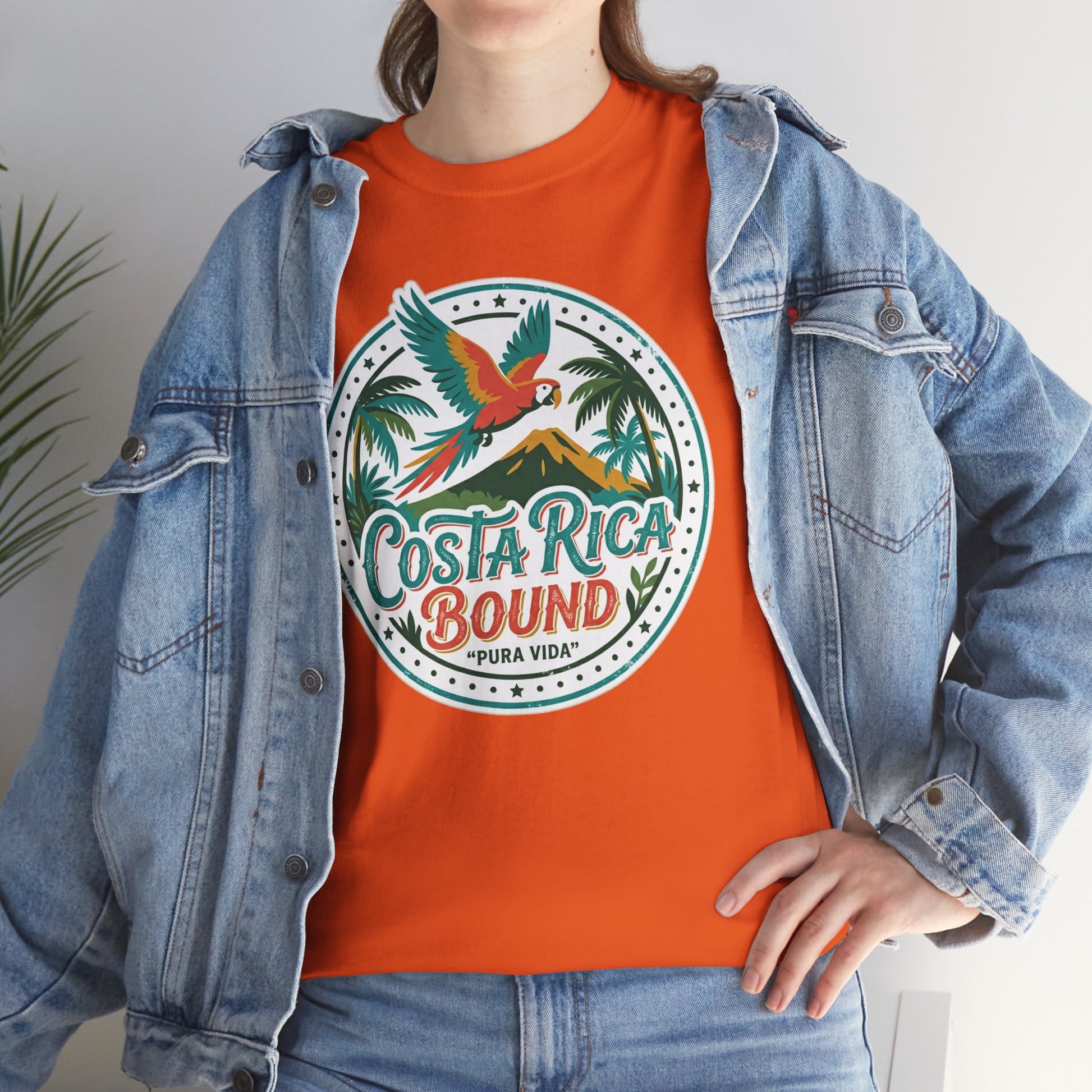 Costa Rica Bound T-Shirt — Tropical Parrot Travel Tee Printify