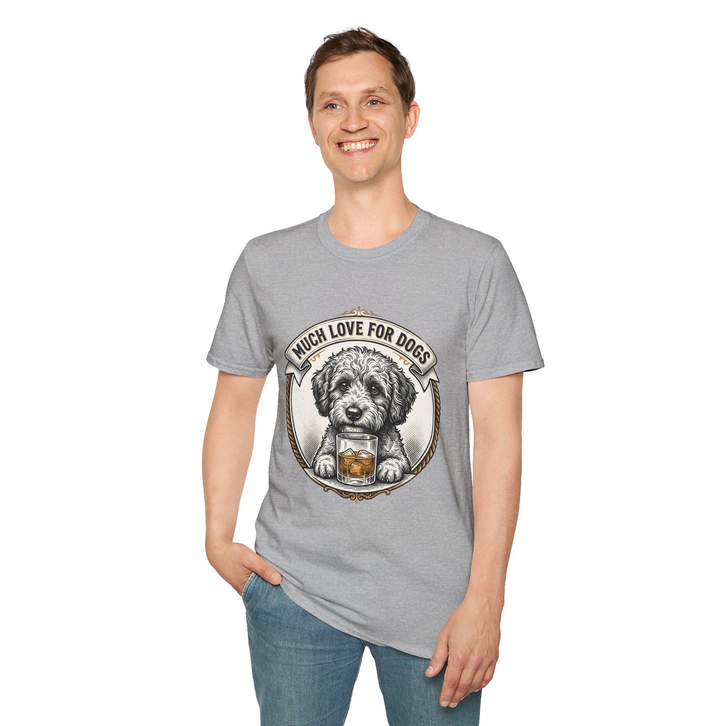 Much Love for Dogs T-Shirt — Vintage Dog Illustration Tee
