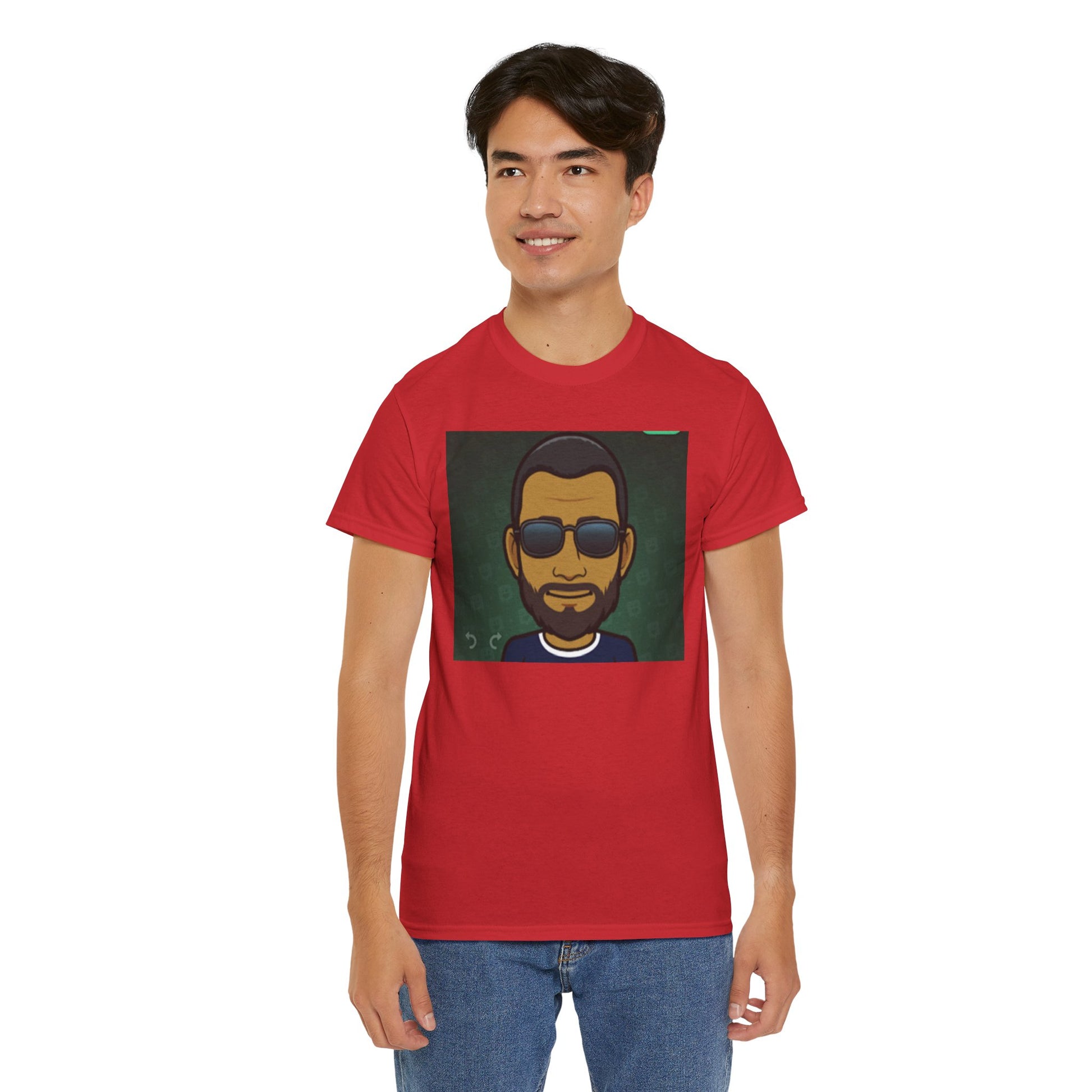Bitmoji Portrait Tee — Cool Sunglasses Avatar Graphic T-Shirt Printify