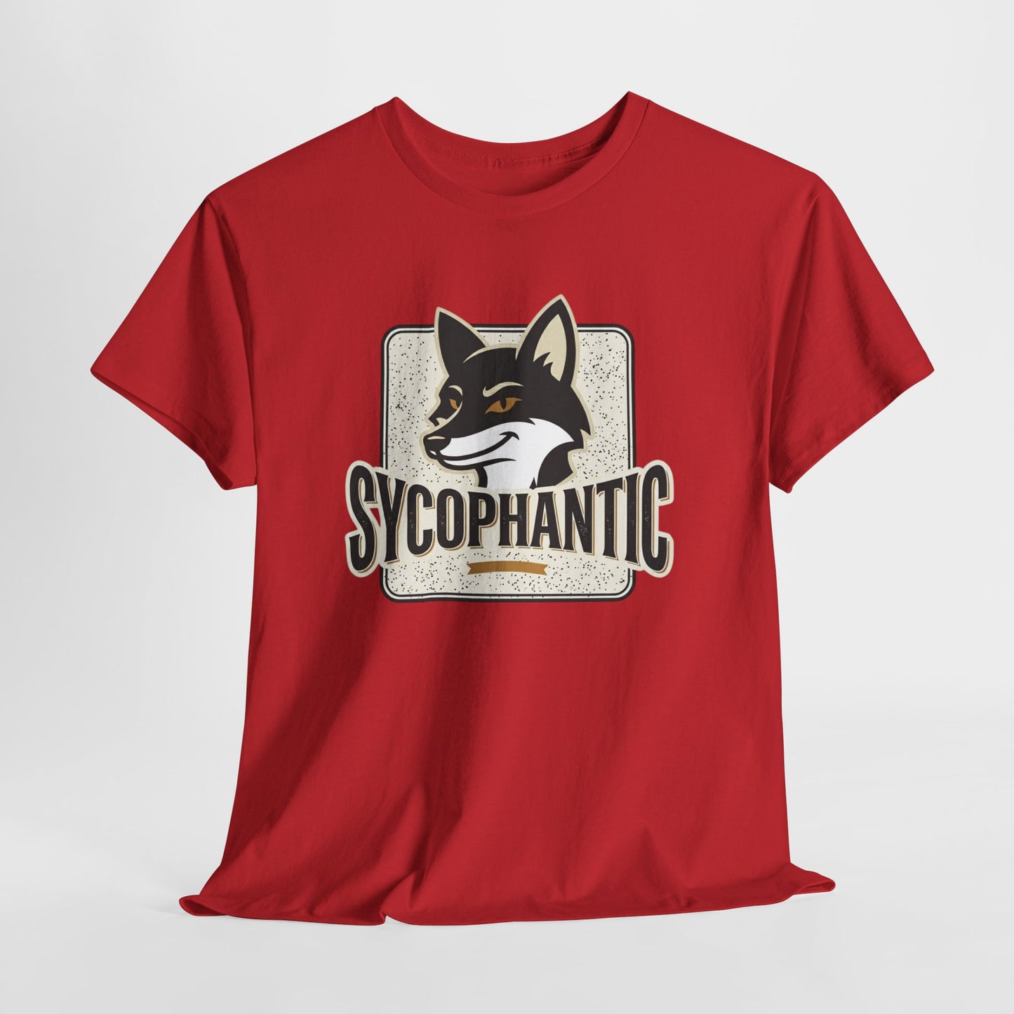 Sycophantic Fox Graphic Tee — Retro Animal Logo T-Shirt