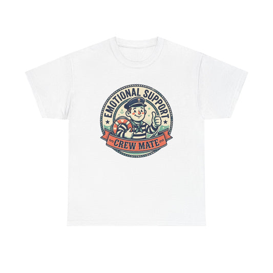 Emotional Support Crew Mate T‑Shirt — Retro Nautical Crewmate Tee Printify