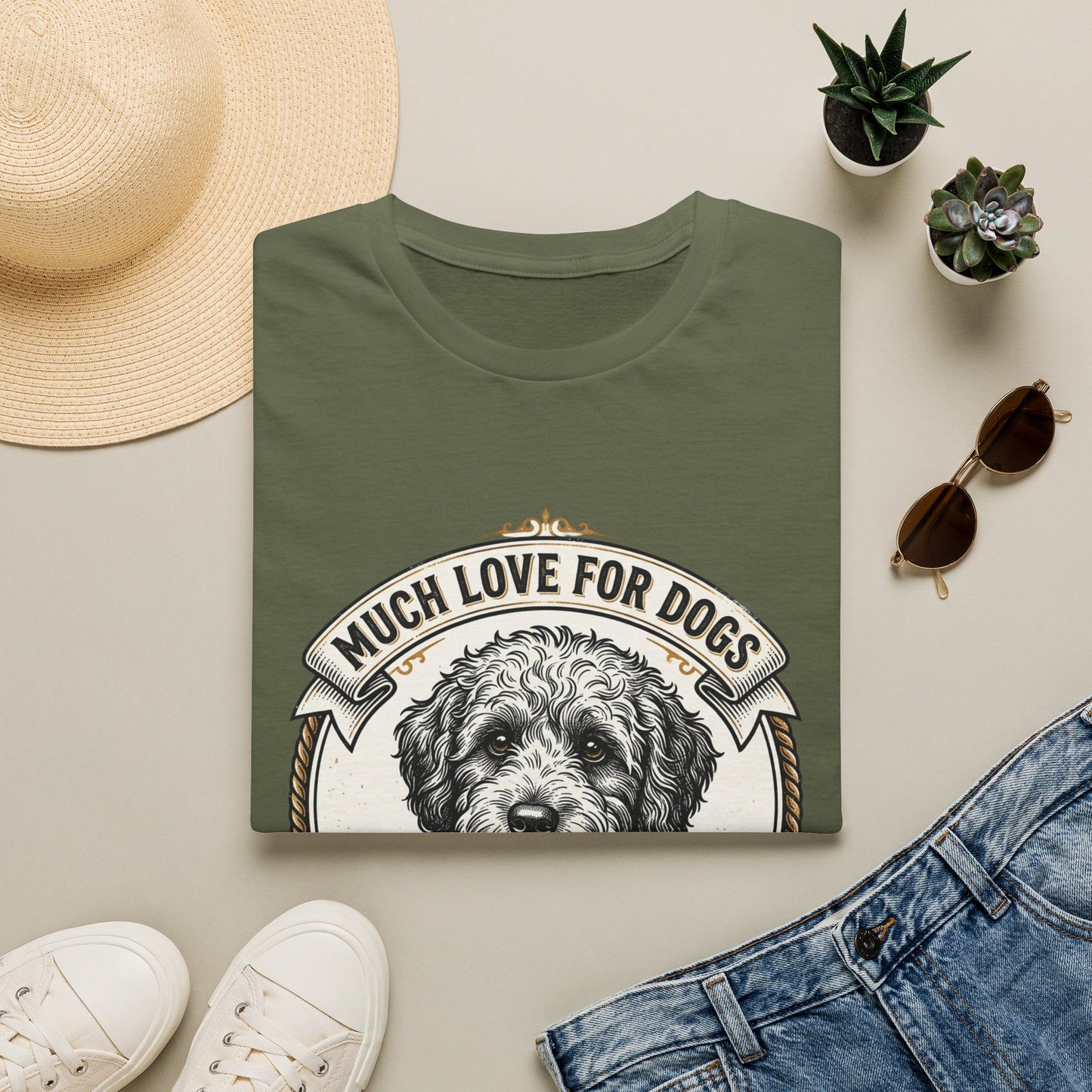 Much Love for Dogs T-Shirt — Vintage Dog Illustration Tee